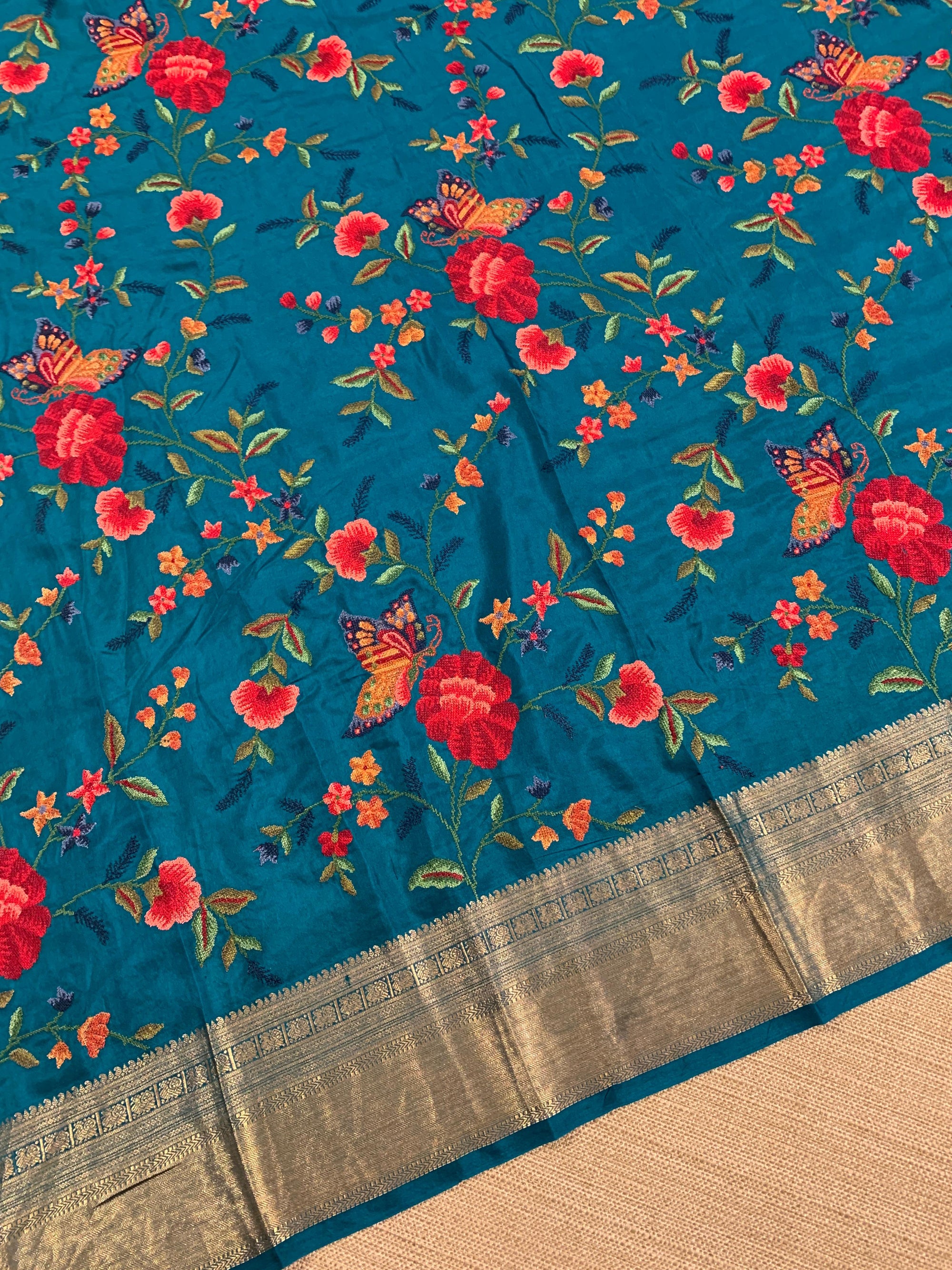 Peacock Blue Kanchi Soft Drape Saree