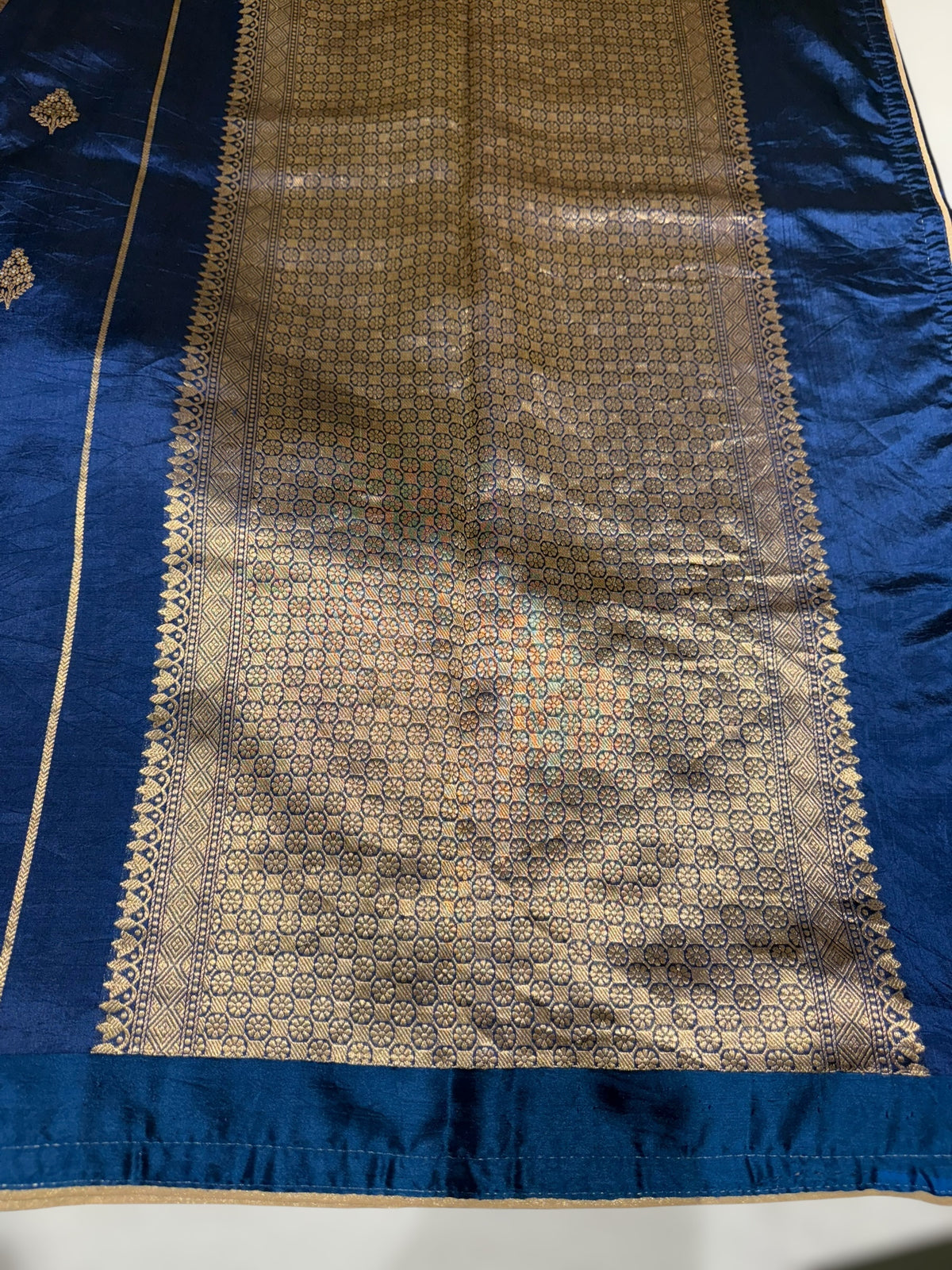 Navy Blue Banarasi Silk Saree