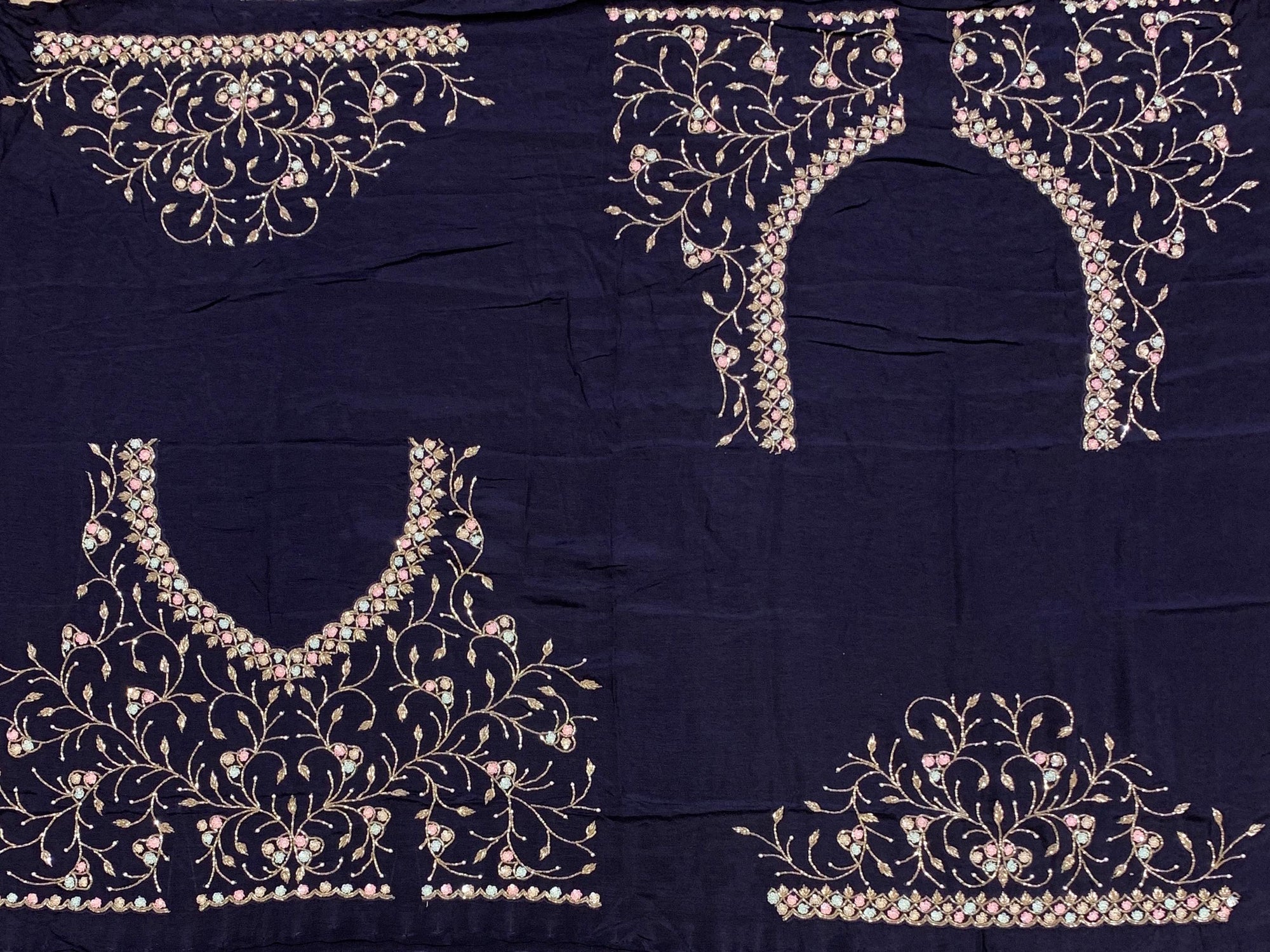 Tissue Gorgette Saree With Handwork Border and Blouse.