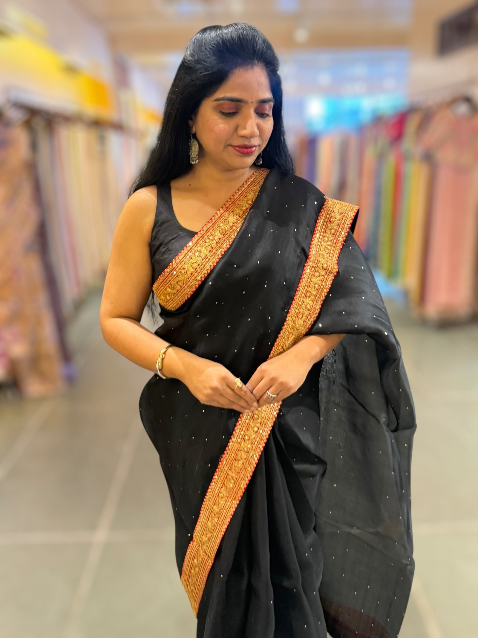 Black Organza with sabyasachi borders