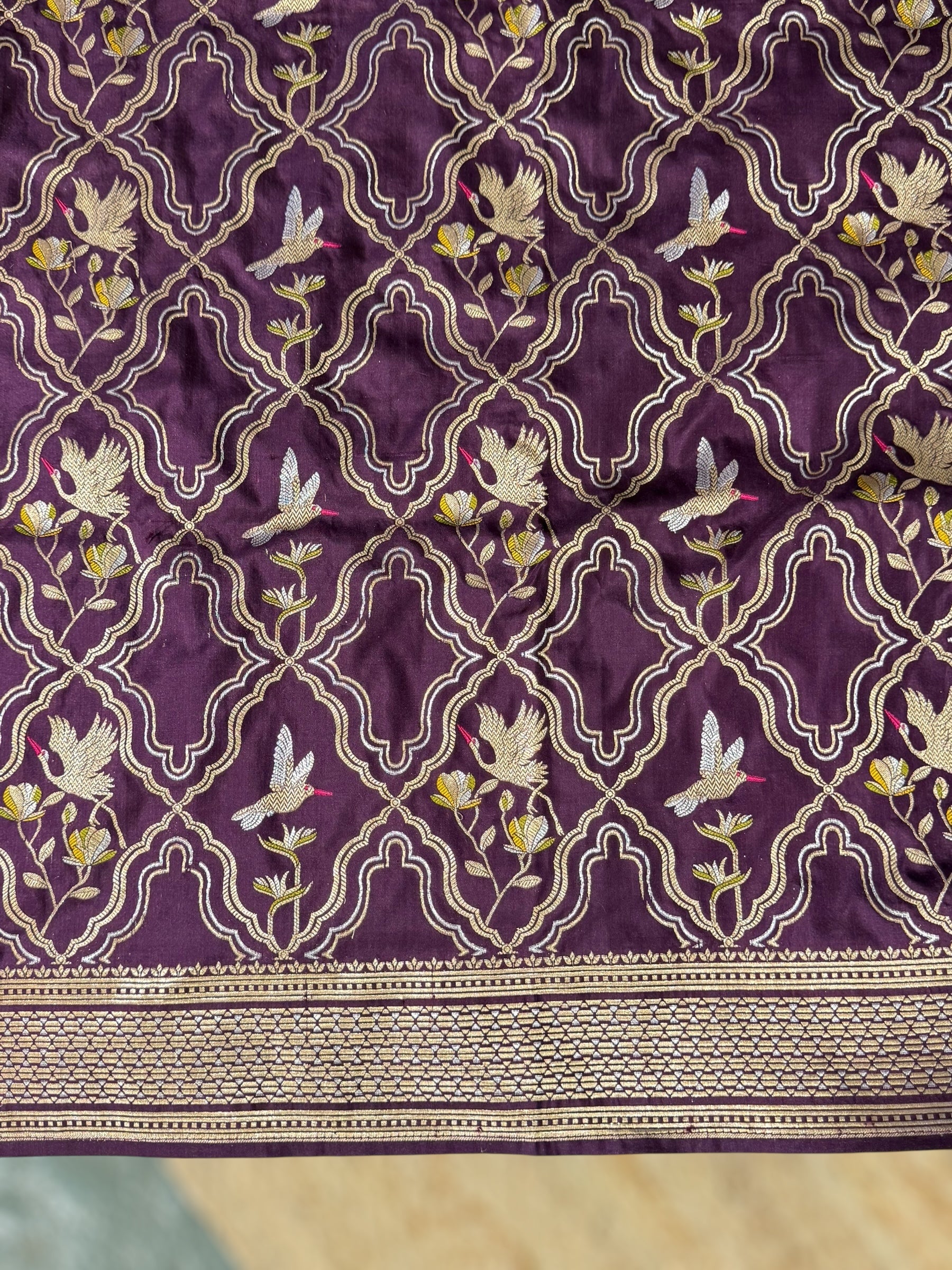 Wine Designer Banarasi Silk Saree