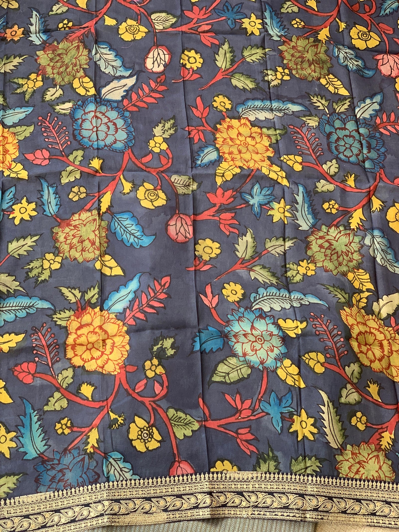 Dark Violet Banarasi tonchoi brocade with sabyasachi borders and pen kalamkari Blouses