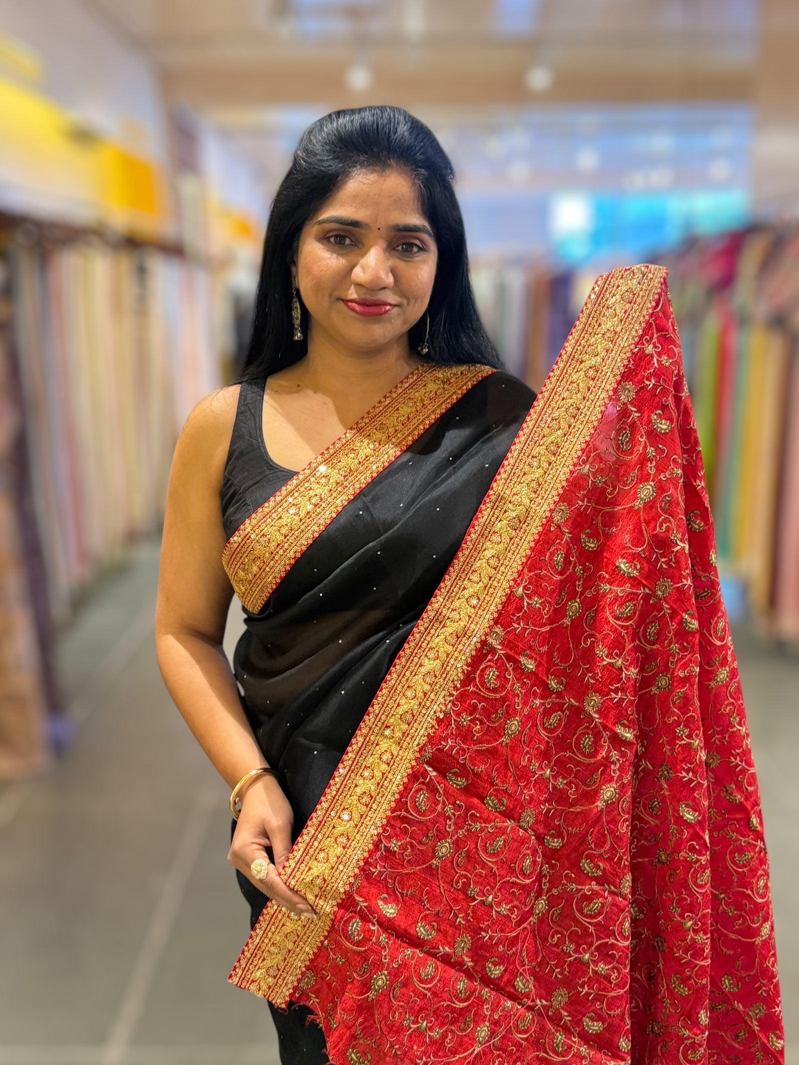 Black Organza with sabyasachi borders