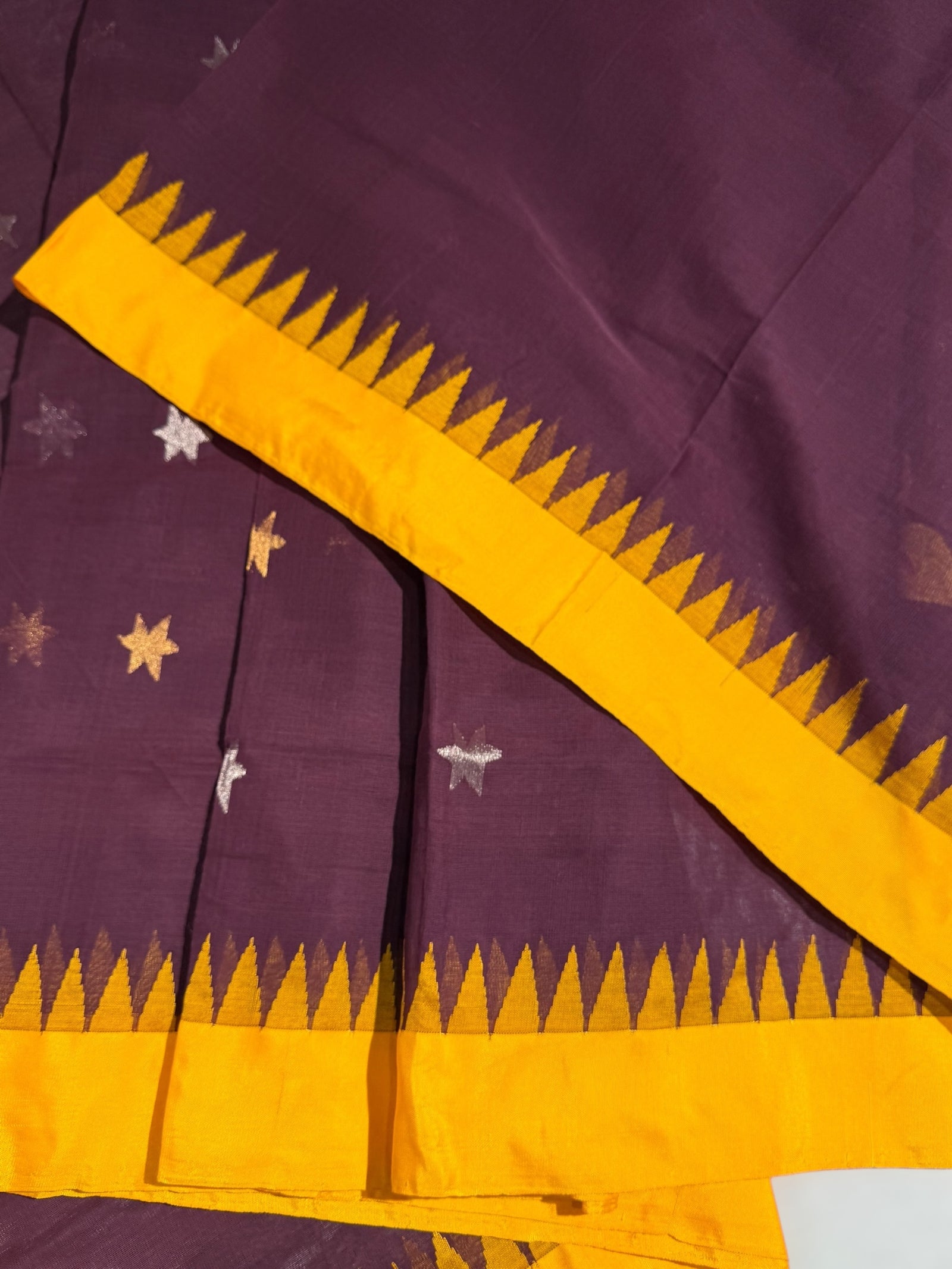 Winish Brown  Pure  handloom Ponduru Khadi jamdani Saree with swan pallu