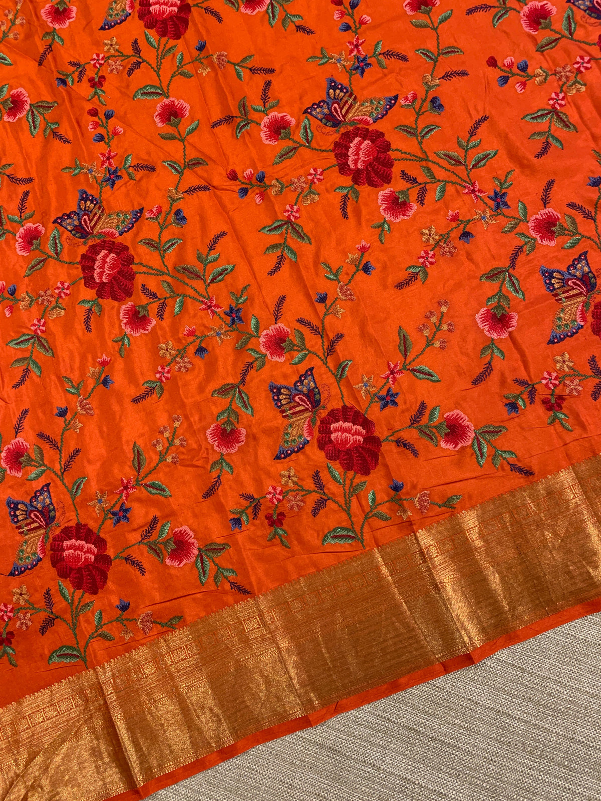 Orange Kanchi Soft Drape Saree