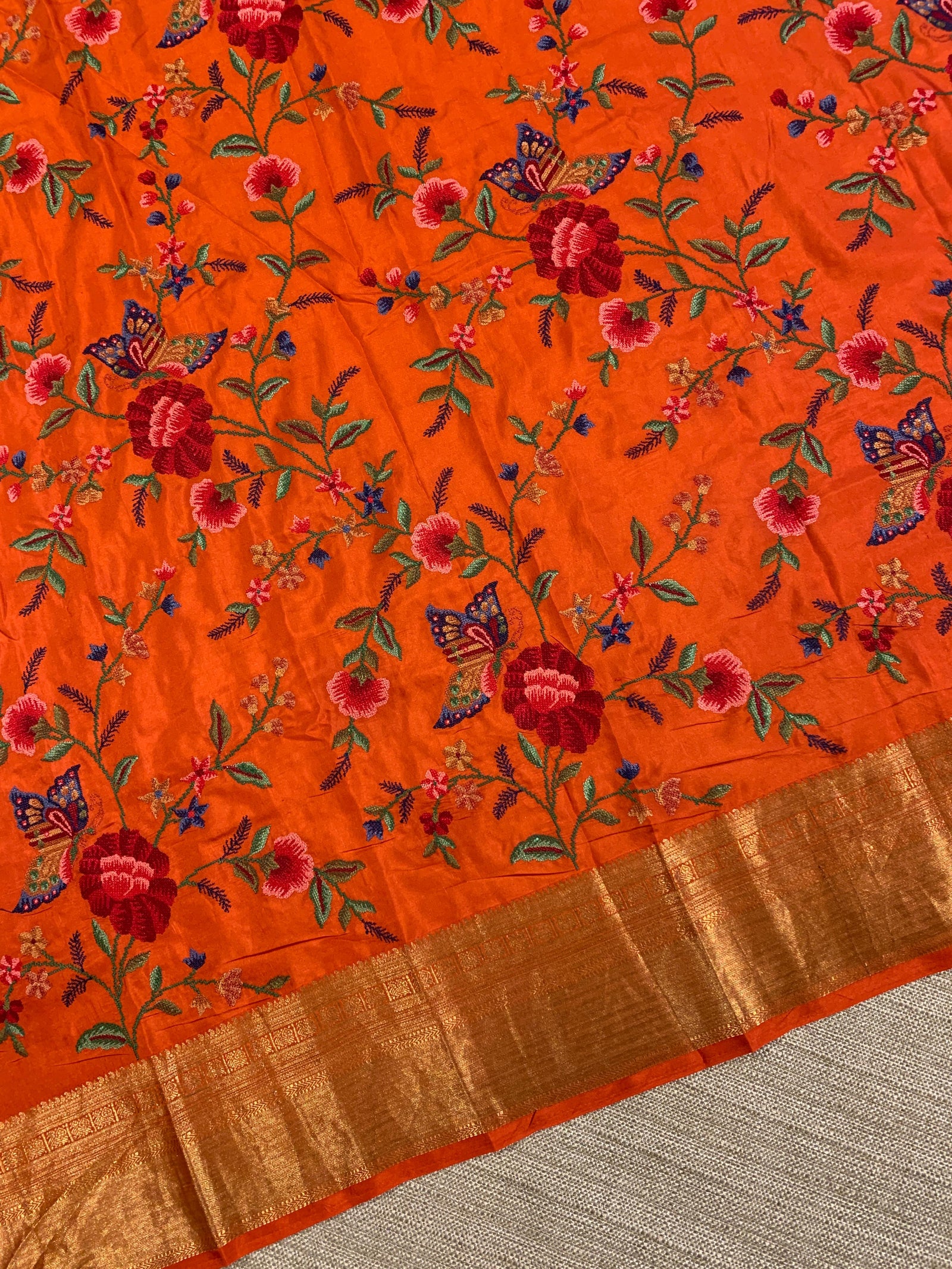Orange Kanchi Soft Drape Saree
