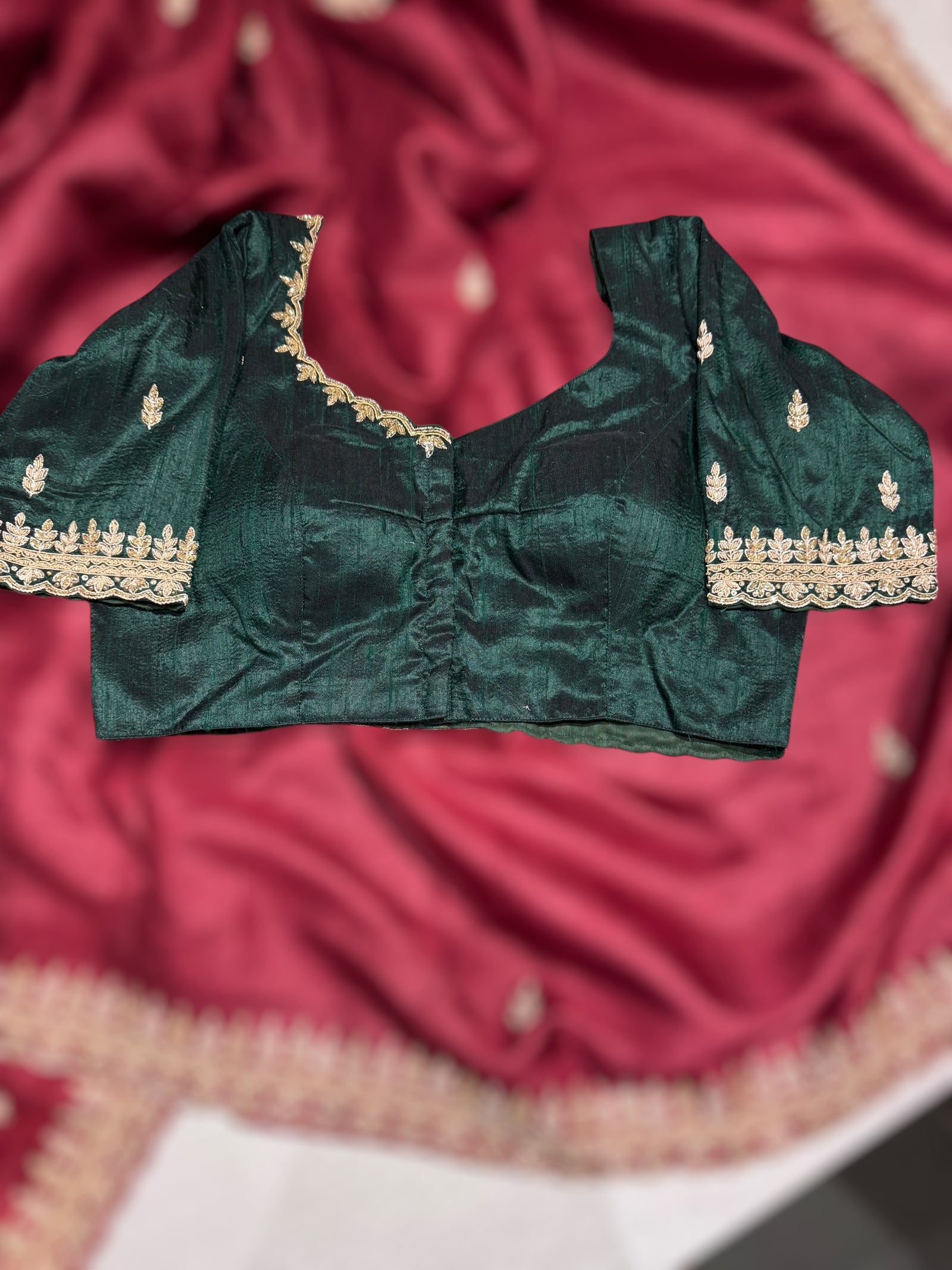 Maroon Pure Tussar Handwork Saree