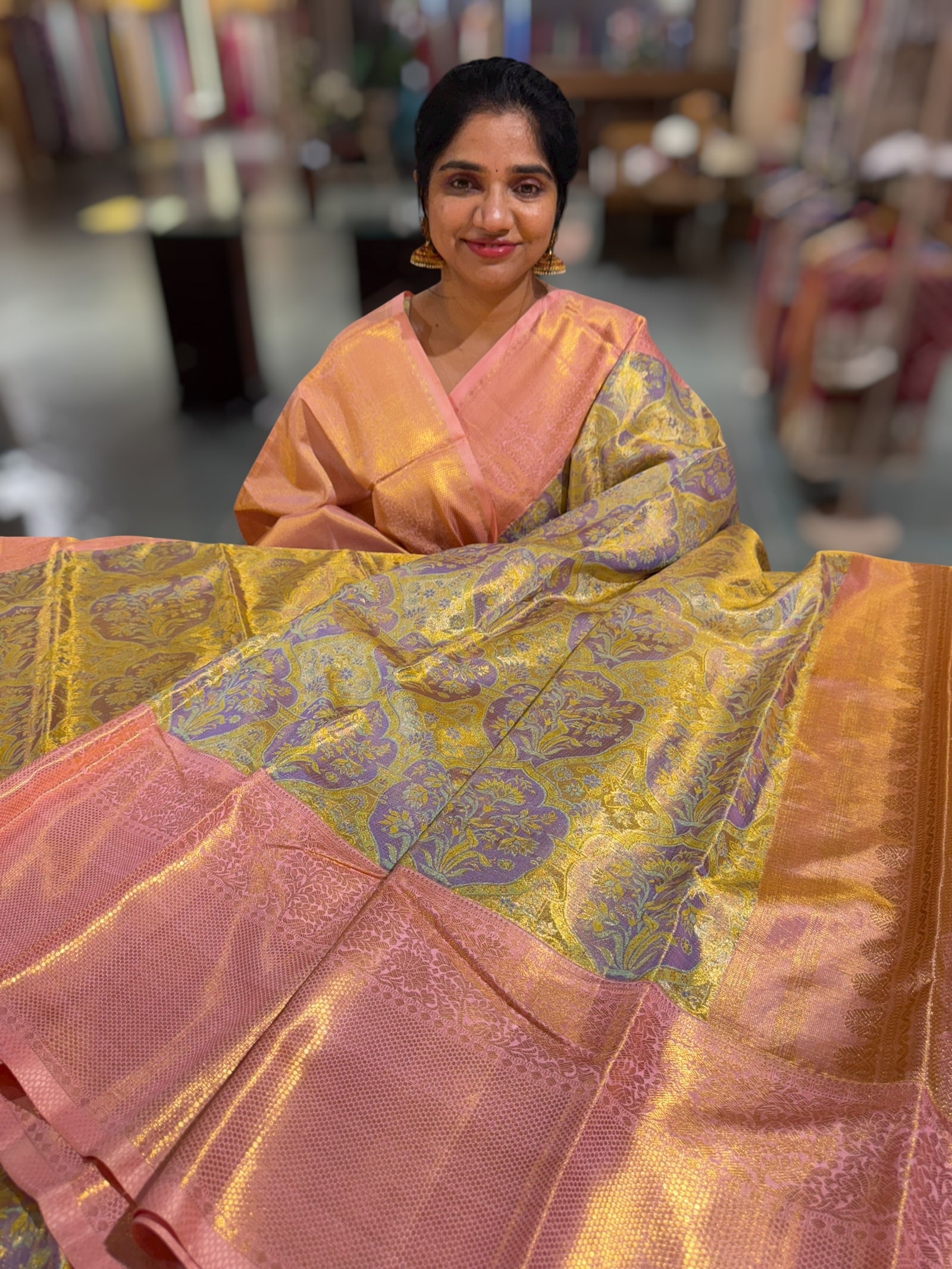 Kanjeevaram Tissue meenakari saree