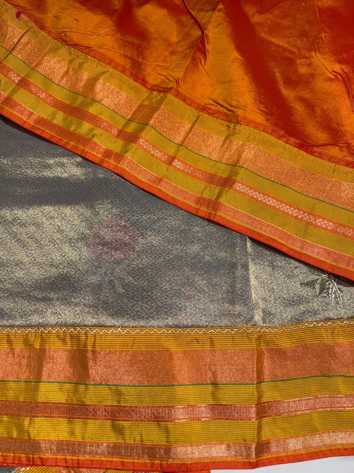 Banarasi brocade Tissue fusion Saree with embroidery