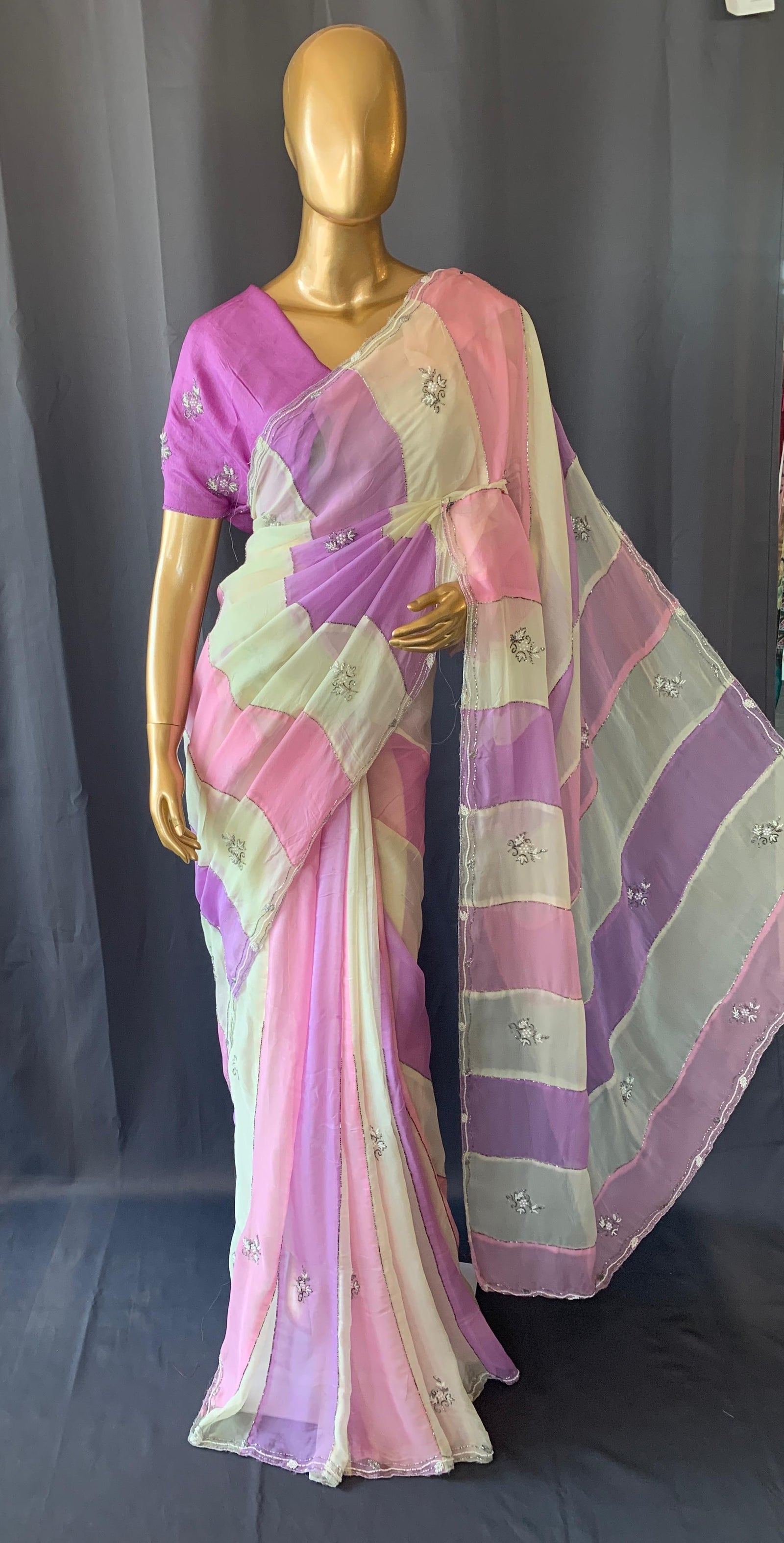 Multi colour Georgette Saree with handwork : DSCL001