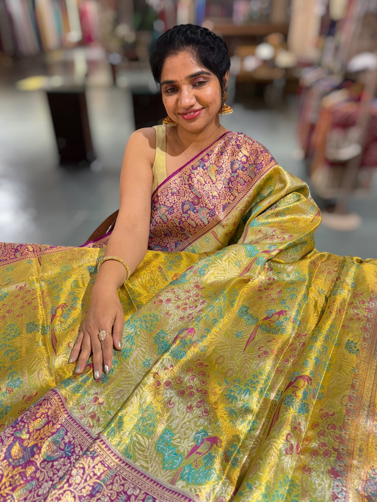 Kanjeevaram Tissue meenakari saree