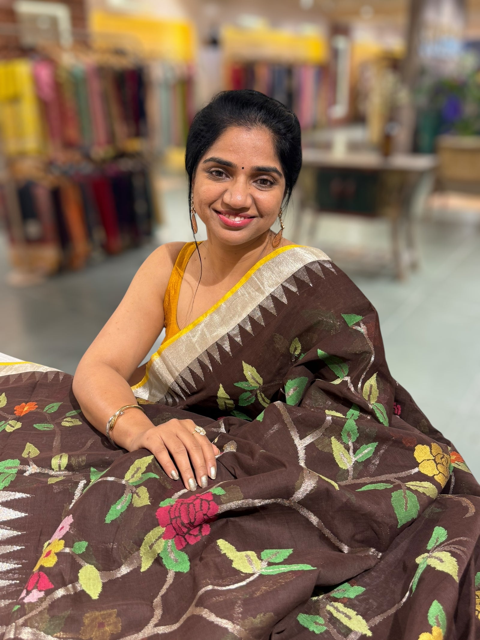 Ponduru Khadi allover Jamdani Saree
