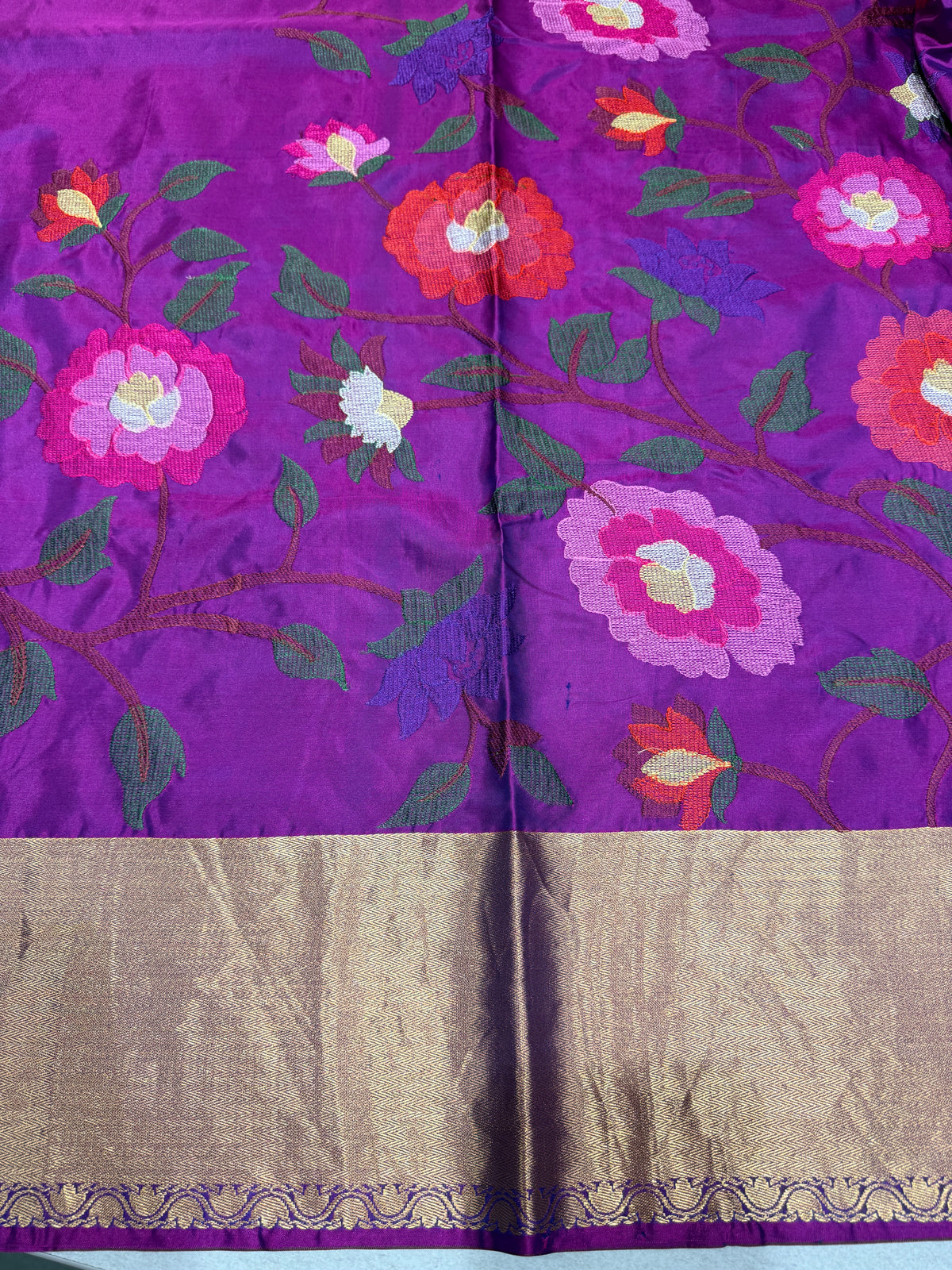 Majenta Purple Kanchi Soft Silk Saree with embroidery : S62F178