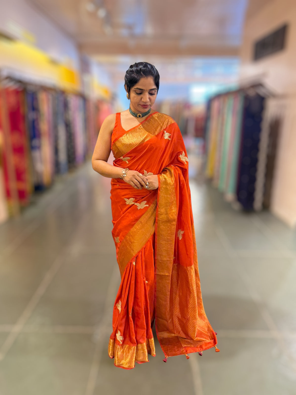 Orange Kanchi Soft Drape Saree