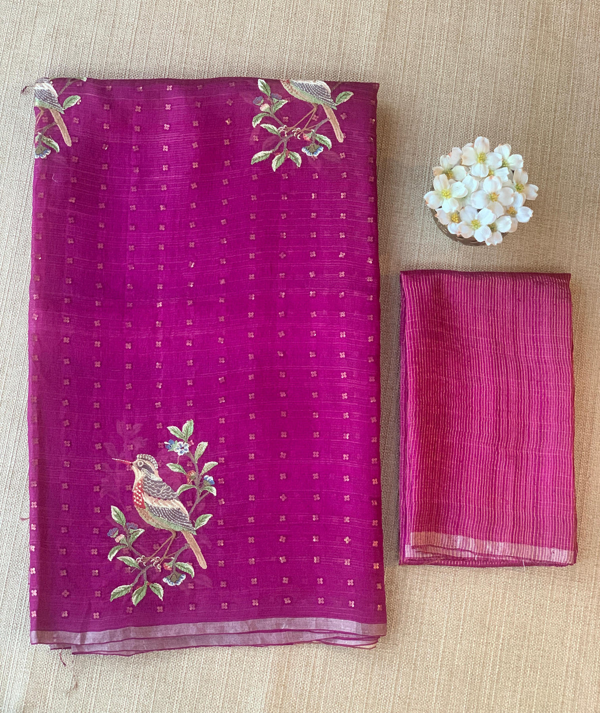 Wine Tussar Kota Saree byloom Saree