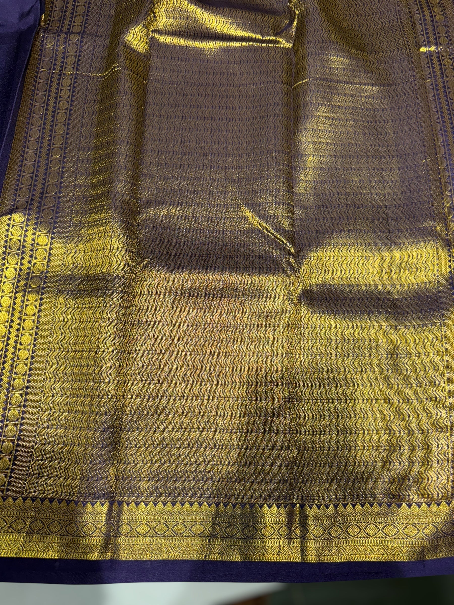 Violet Kanchi Vintage Saree with Petite Point Embroidered Blouse