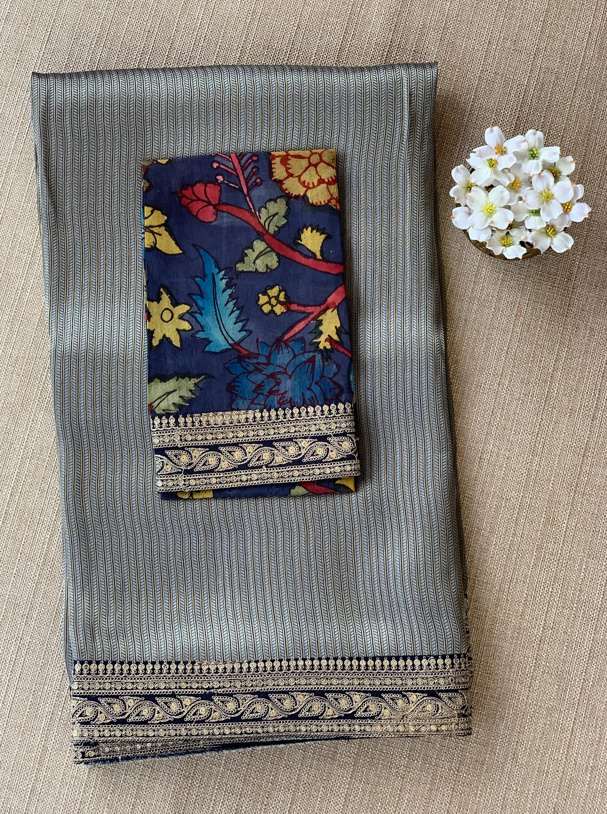 Dark Violet Banarasi tonchoi brocade with sabyasachi borders and pen kalamkari Blouses