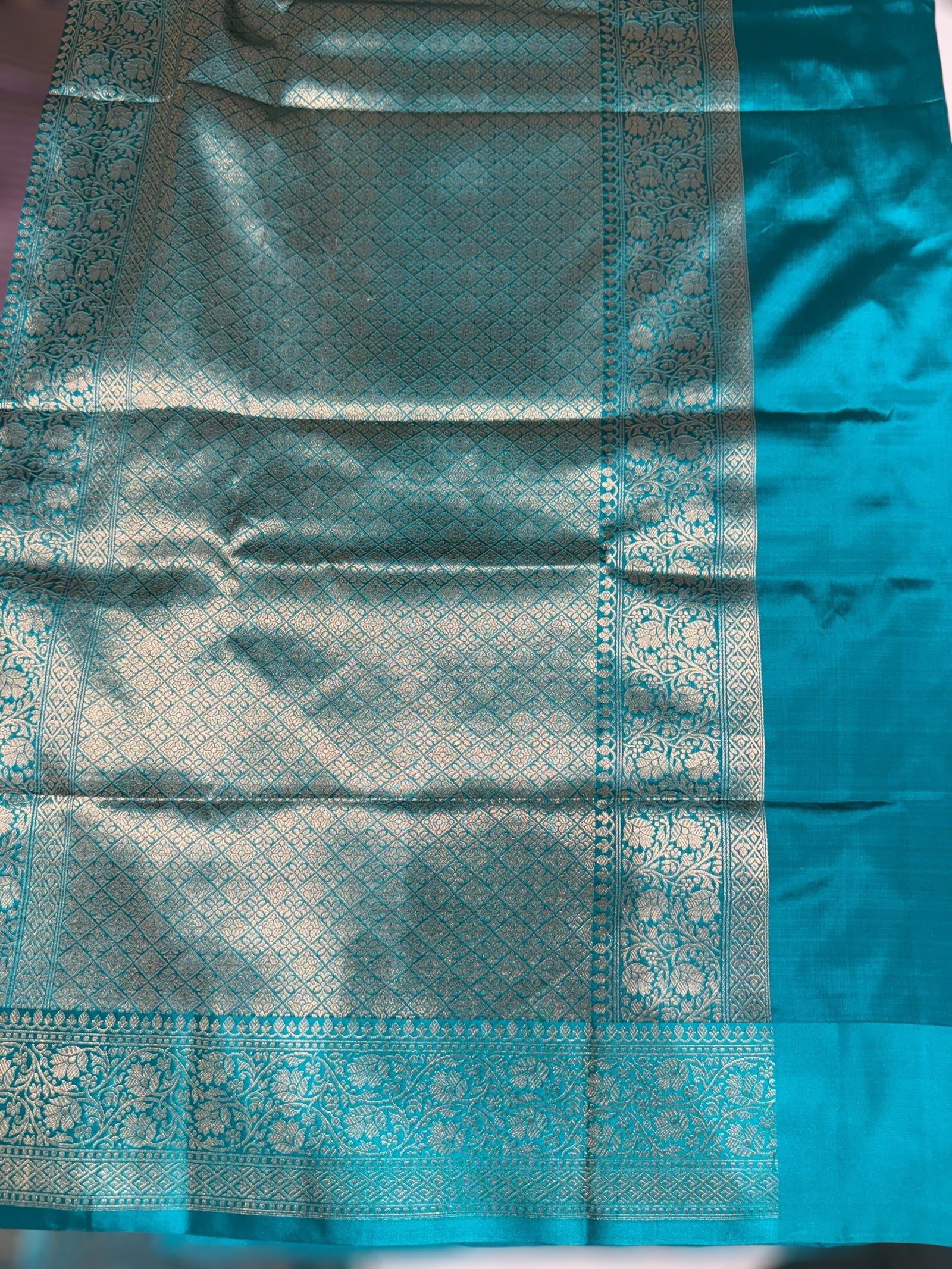 Brinjal Banarasi Silk Stripes Saree