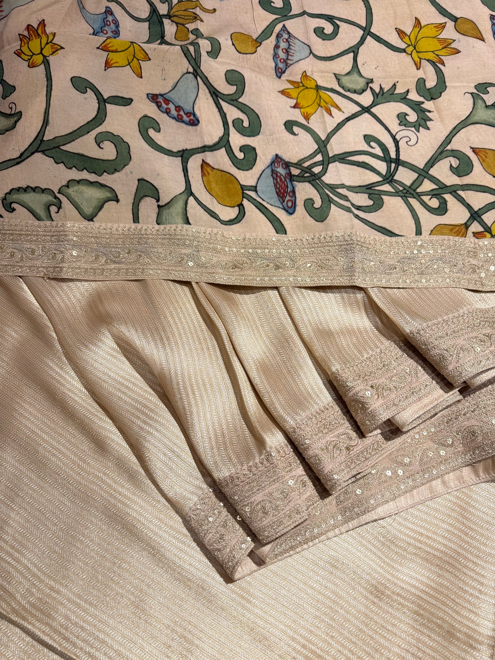 Ivory Banarasi brocade with sabyasachi borders and pen kalamkari Blouses