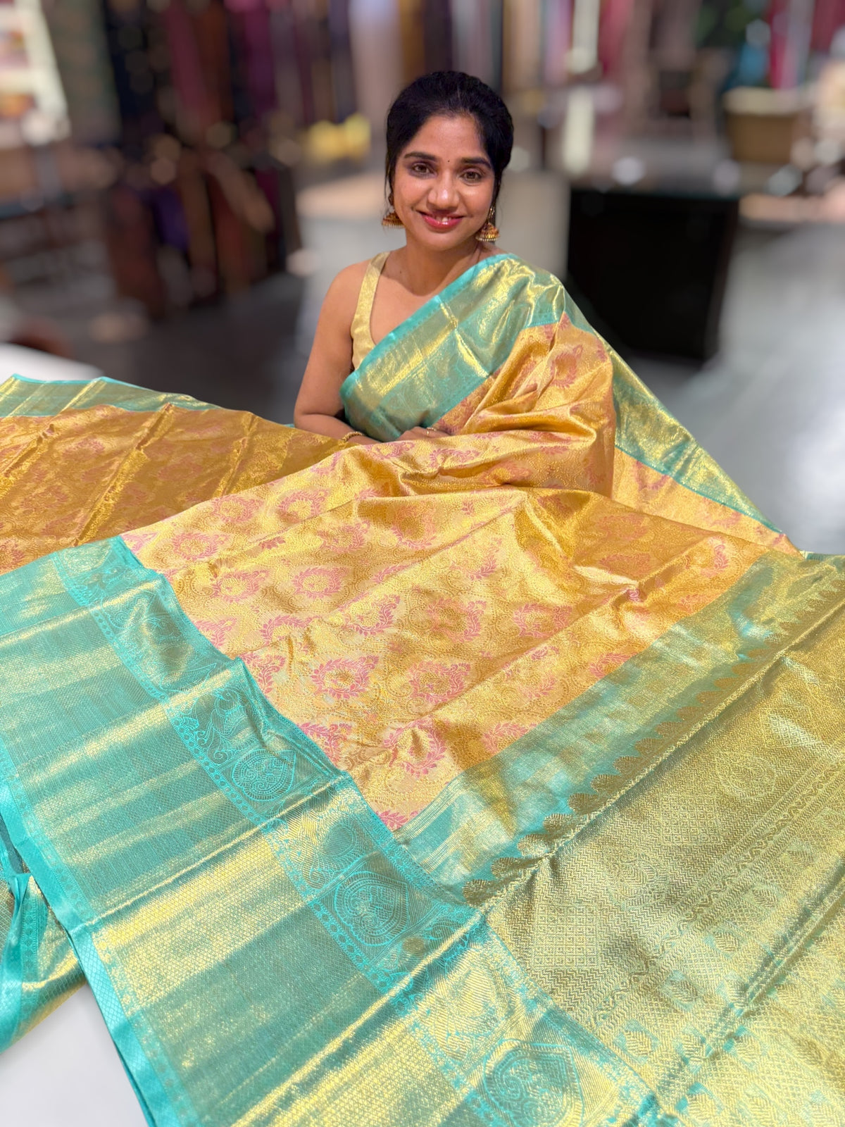 Kanjeevaram Tissue meenakari saree