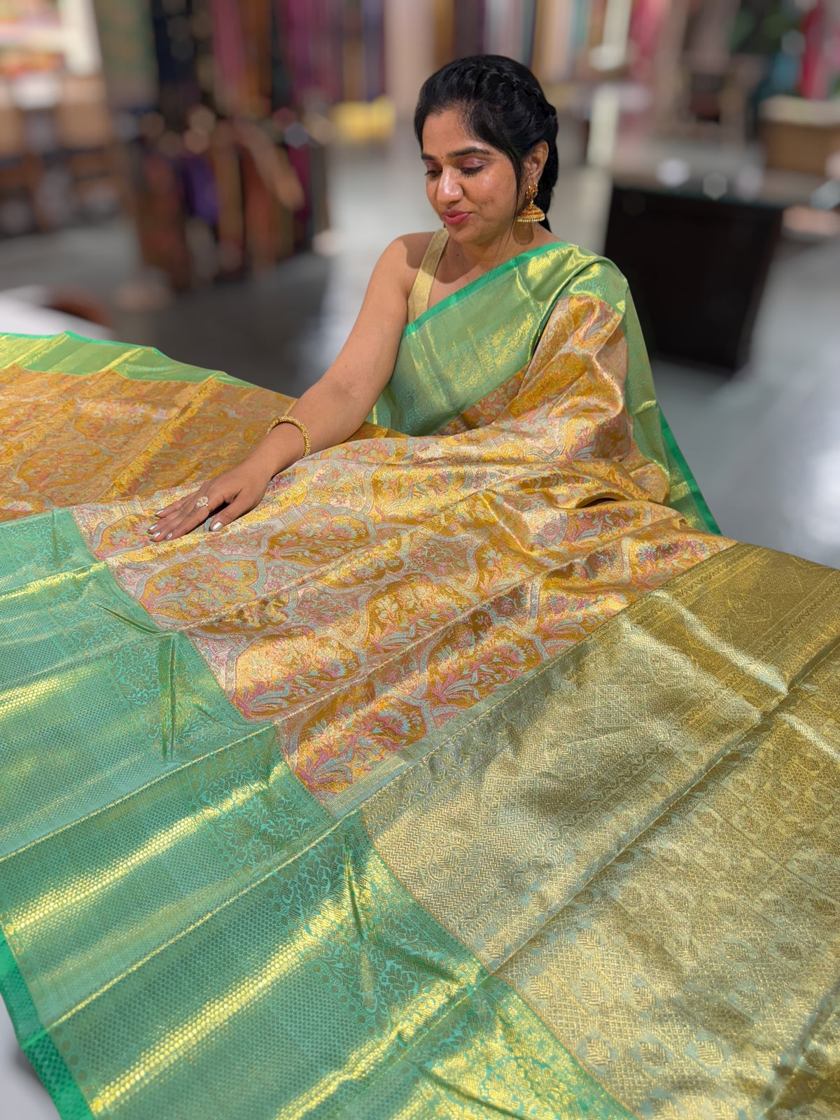 Kanjeevaram Tissue meenakari saree
