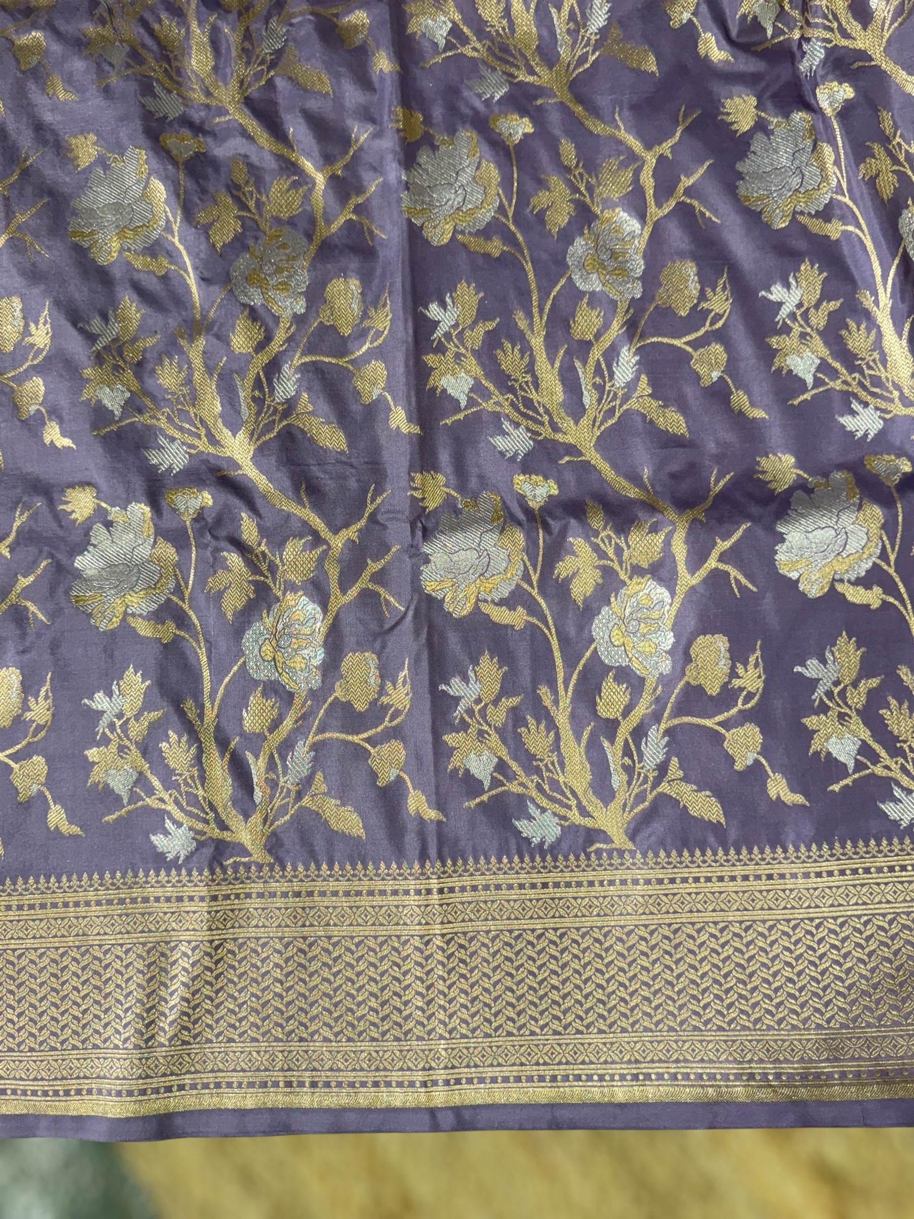 Lilac Banarasi Ektara Silk Saree
