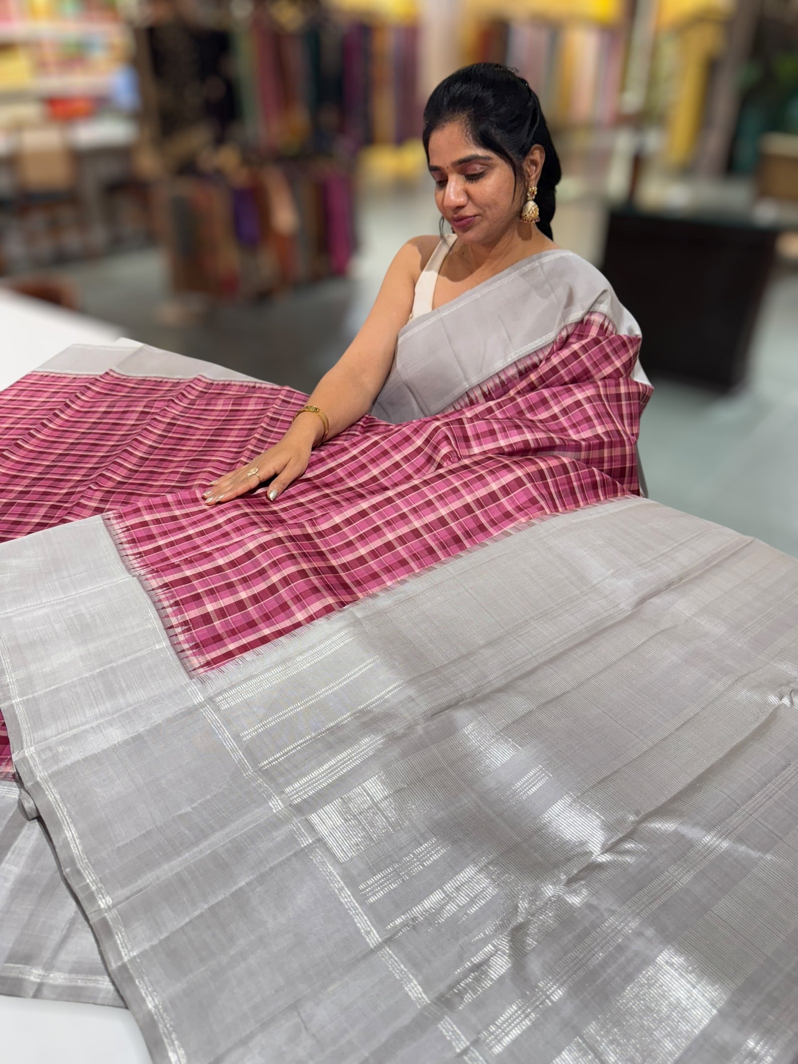 Burberry Style Vintage Checks kanjeevaram