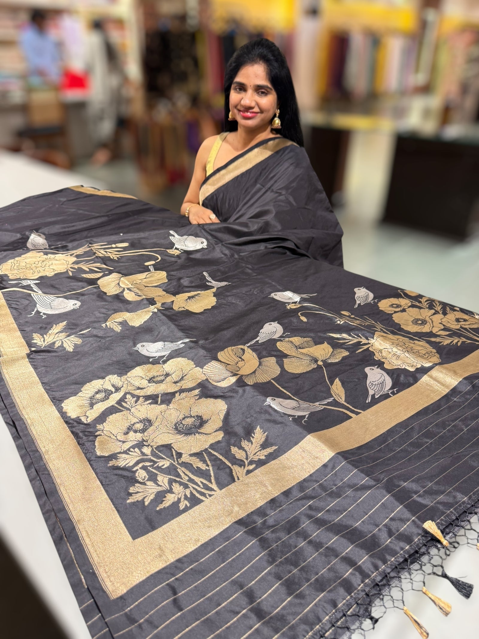 Black  Ektara Banarasi Designer Silk Saree