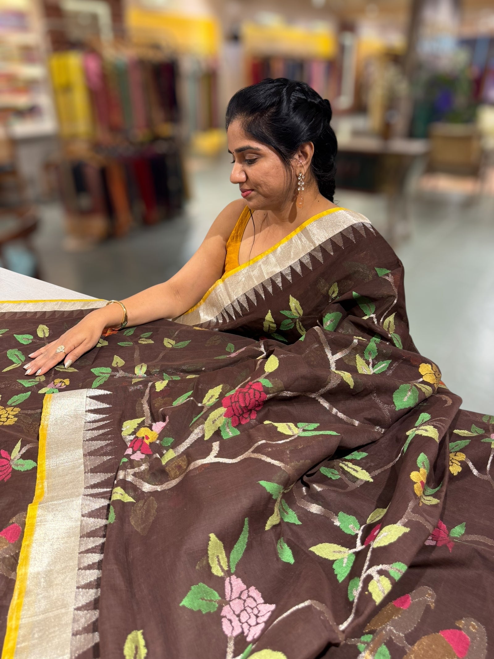 Ponduru Khadi allover Jamdani Saree