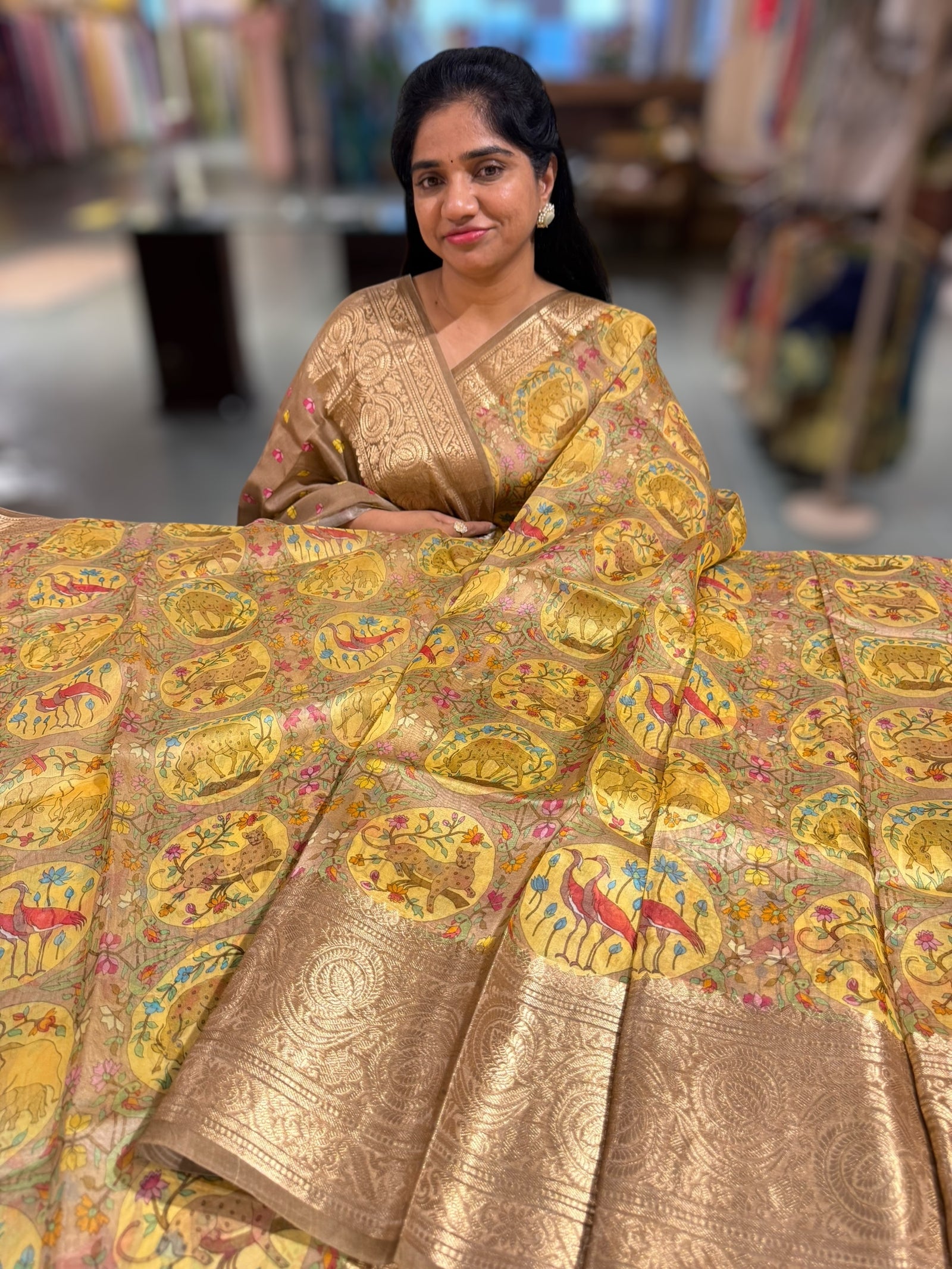 Organza Banarasi Printed saree