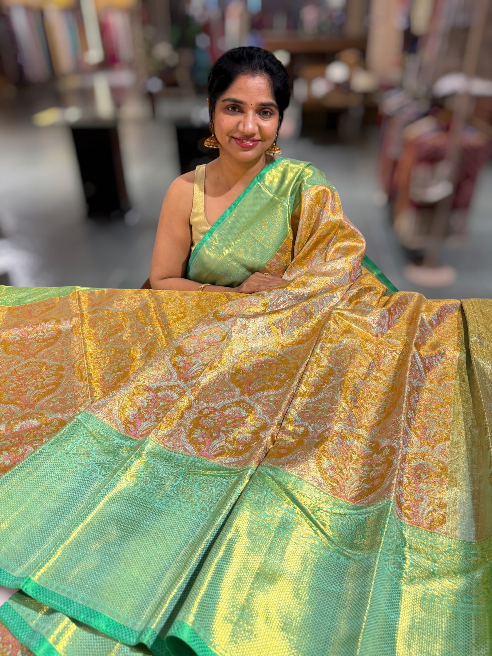 Kanjeevaram Tissue meenakari saree