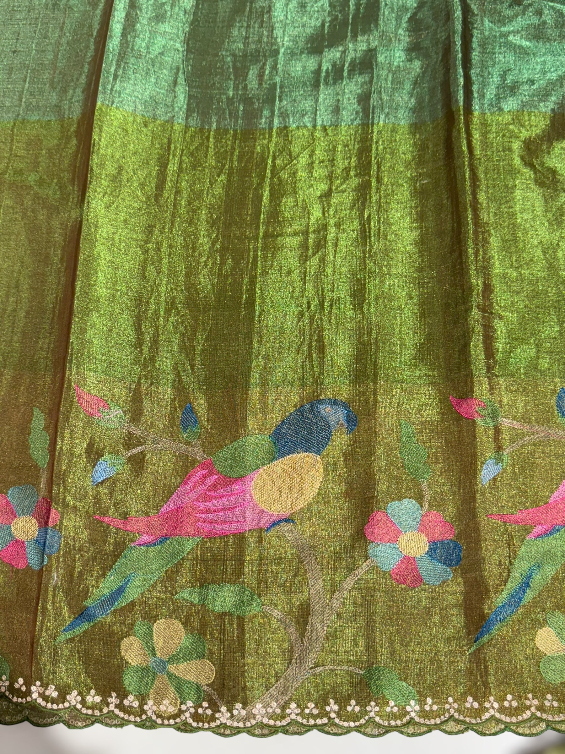 Chanderi Tissue Saree with Paithani inspired stripes