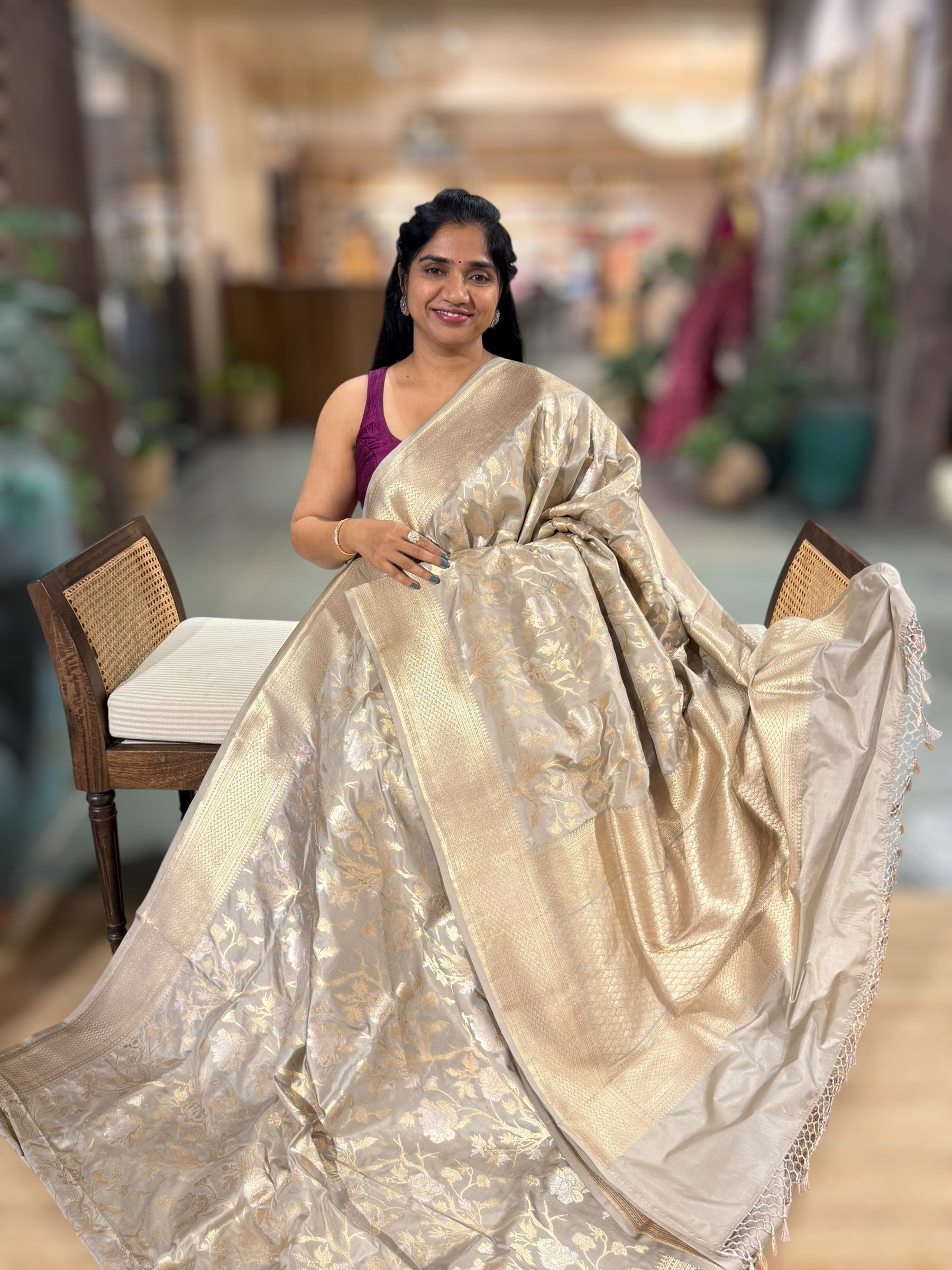 EarthyTone Banarasi Ektara Silk Saree