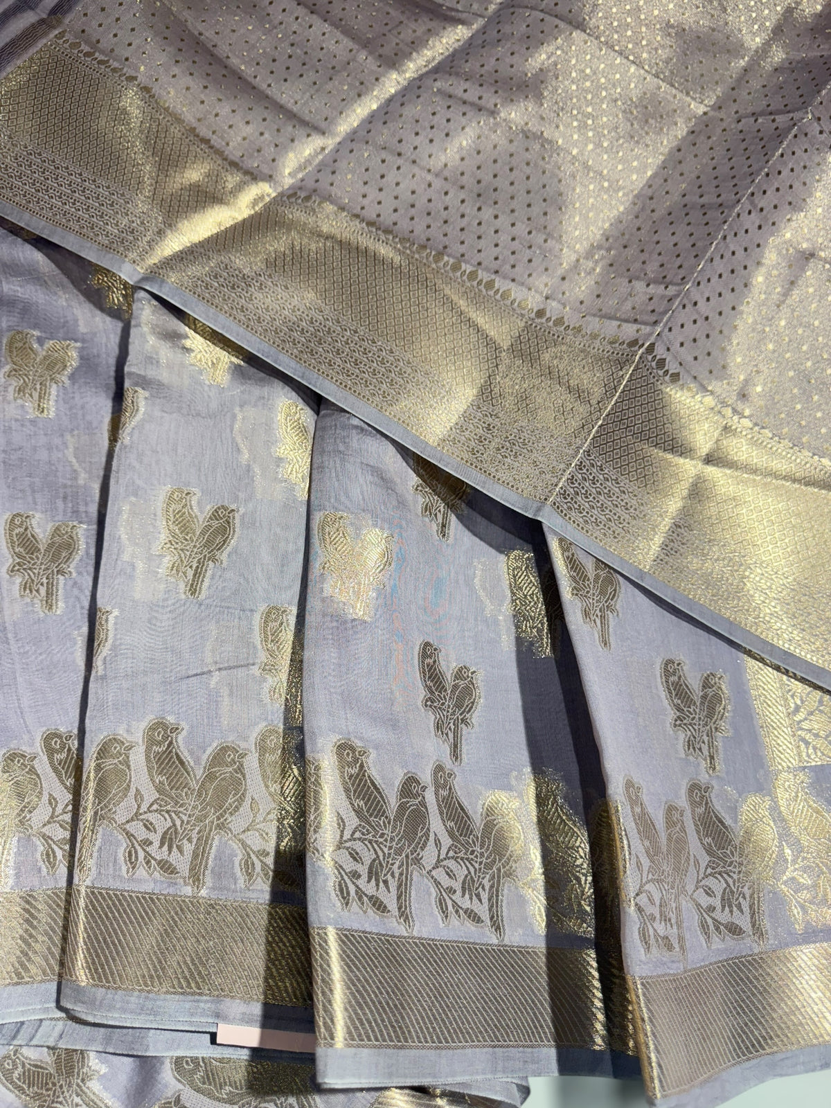 Dusty mauve Banarasi Mul Silk Cotton Saree