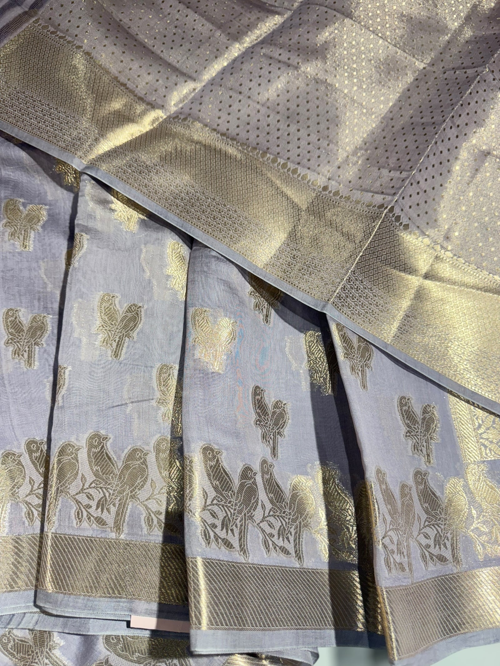 Dusty mauve Banarasi Mul Silk Cotton Saree