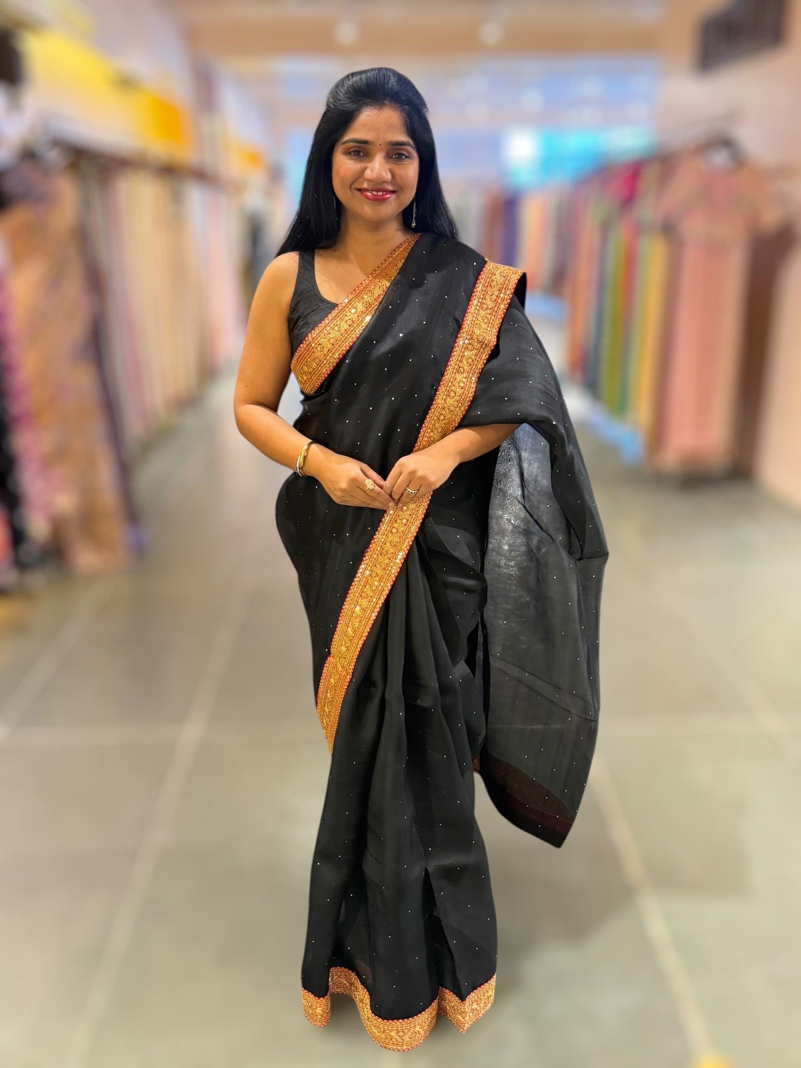 Black Organza with sabyasachi borders