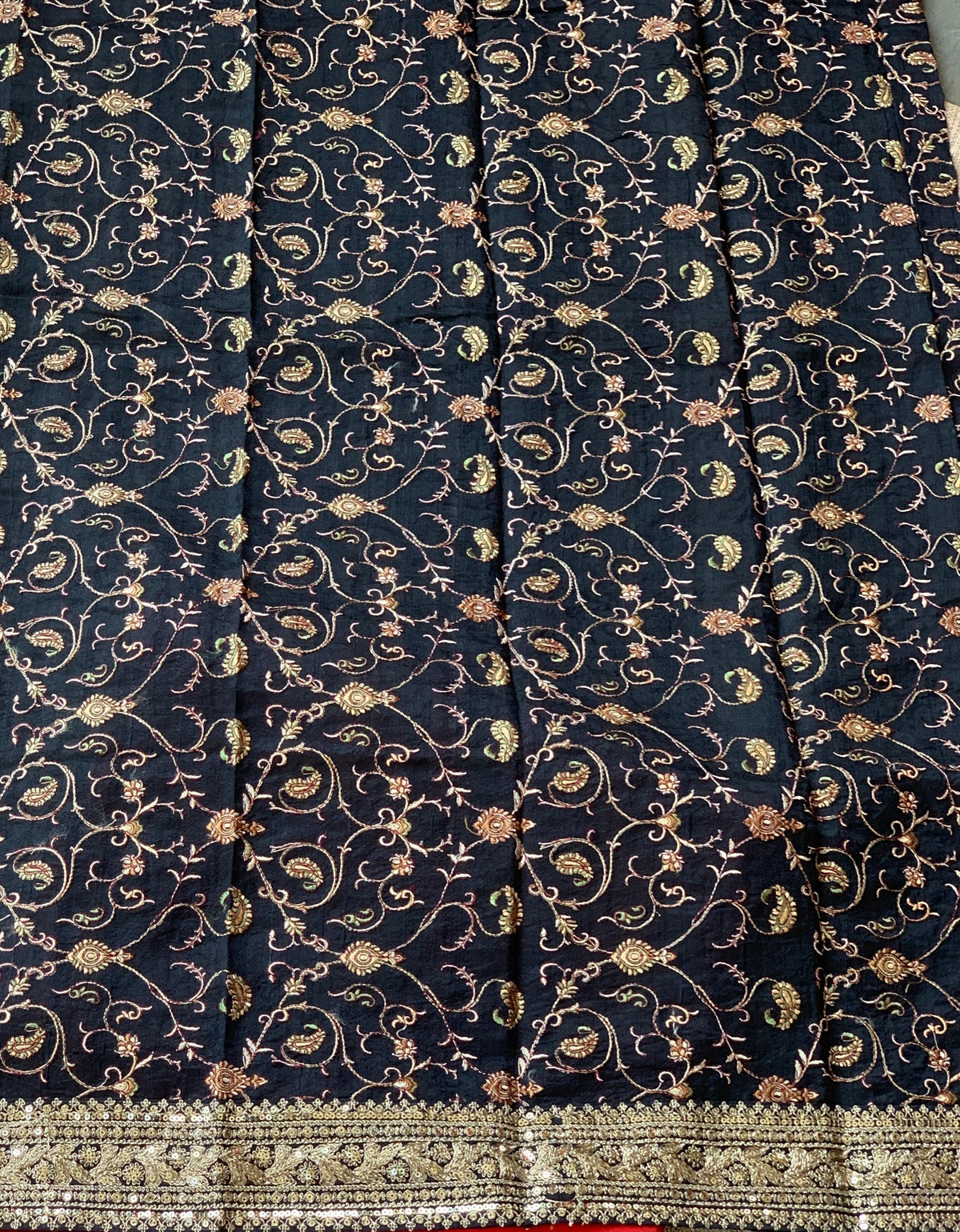 Red Organza with sabyasachi borders