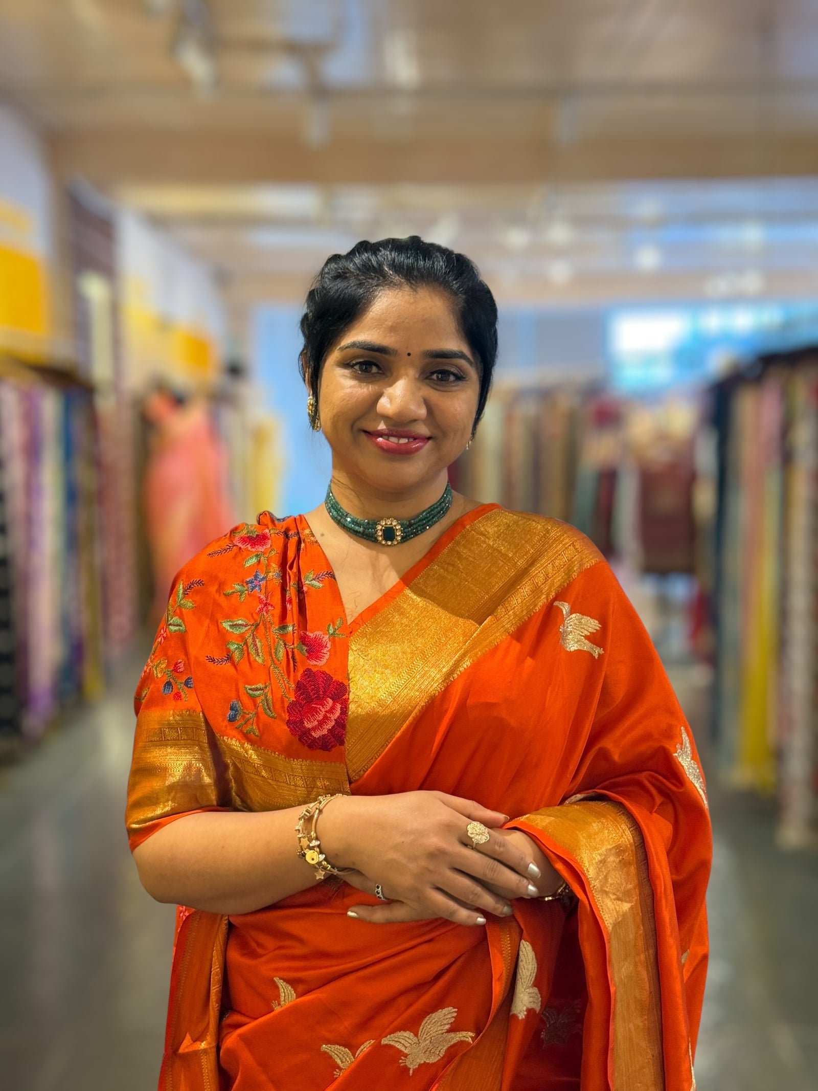 Orange Kanchi Soft Drape Saree