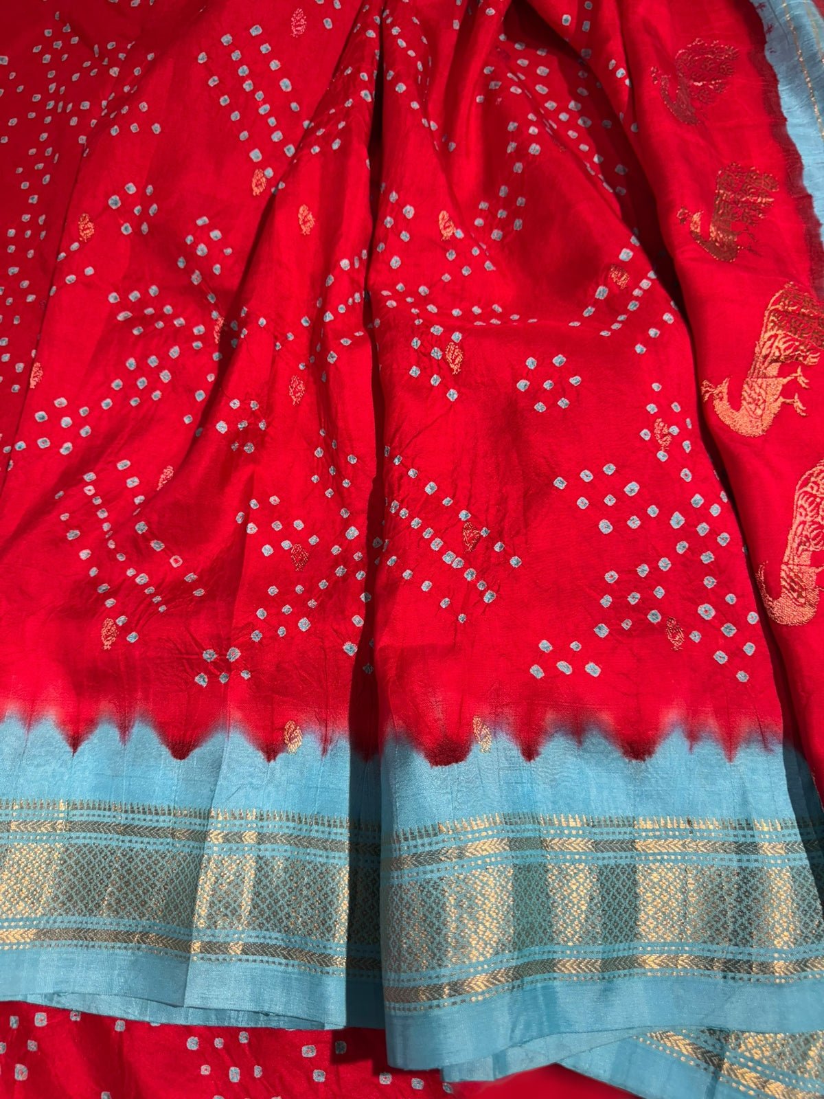 Pure handloom Bandhini paithani saree
