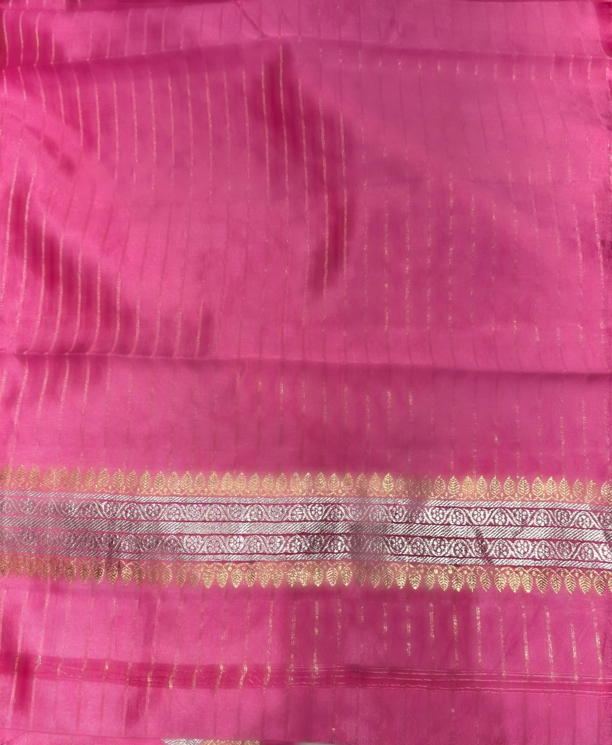 Rose Pink Raw Mango Silk Saree with Mashru Open Border