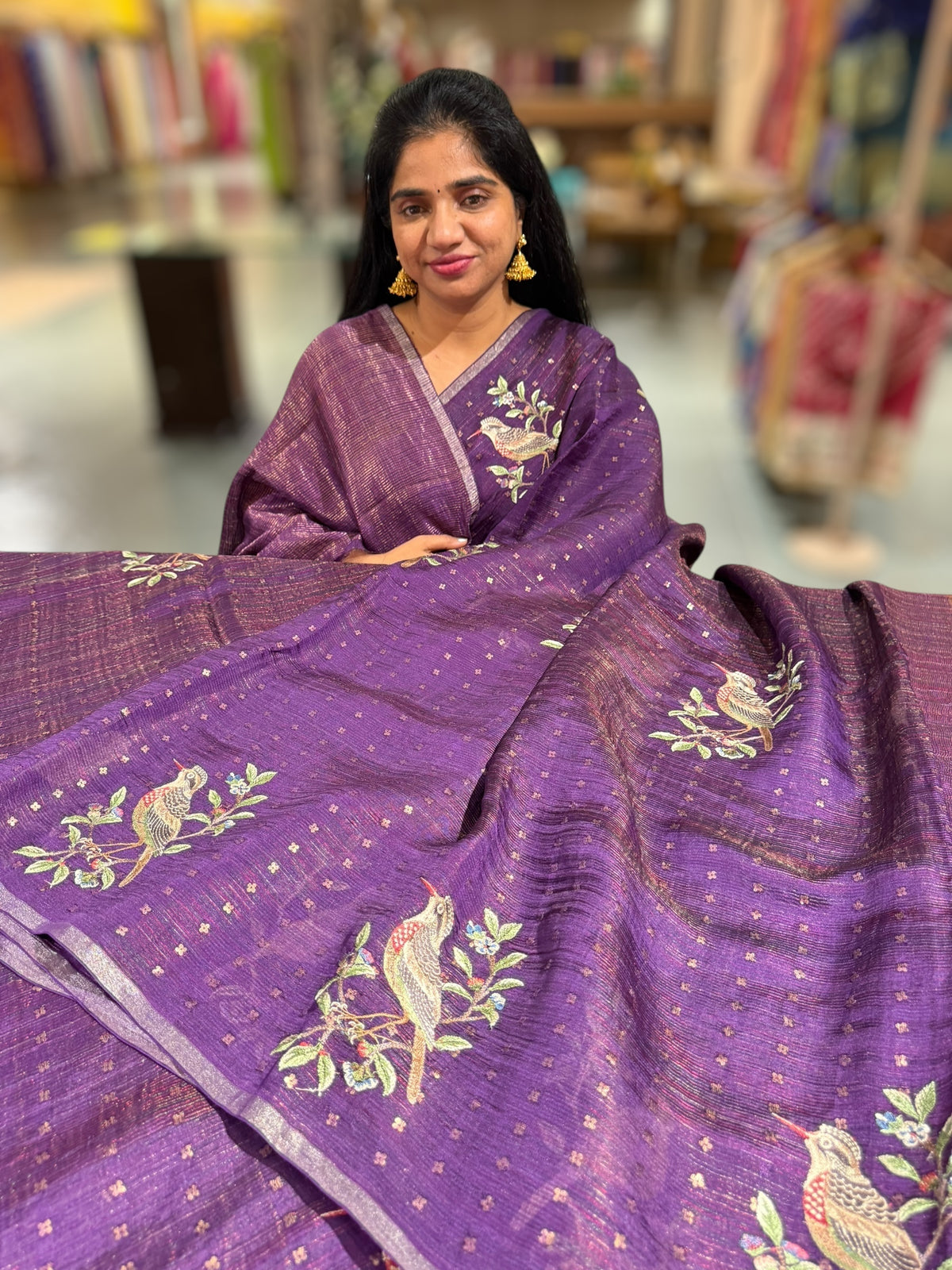 Purple Tussar Kota Saree byloom Saree
