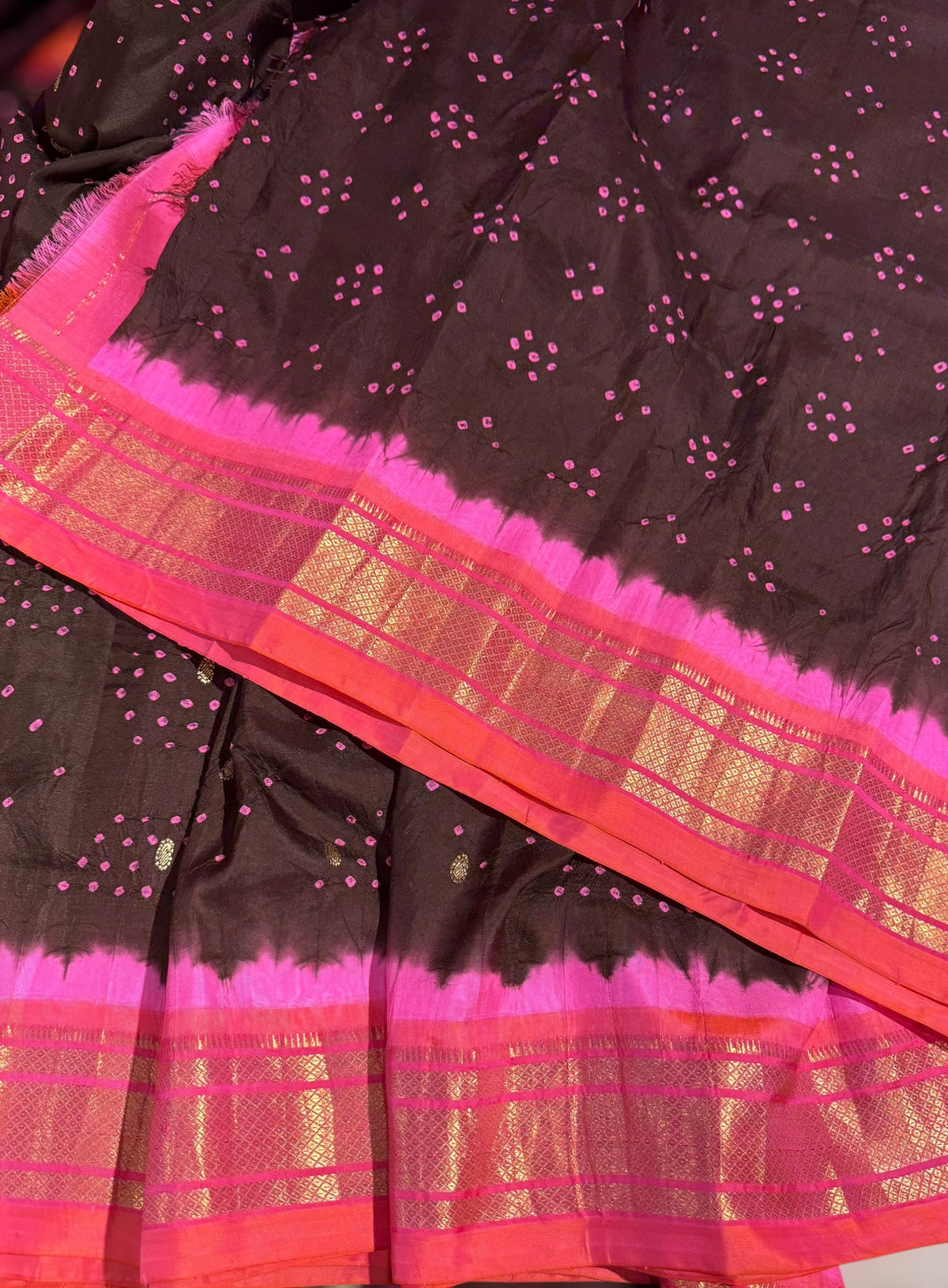 Pure handloom Bandhini paithani saree