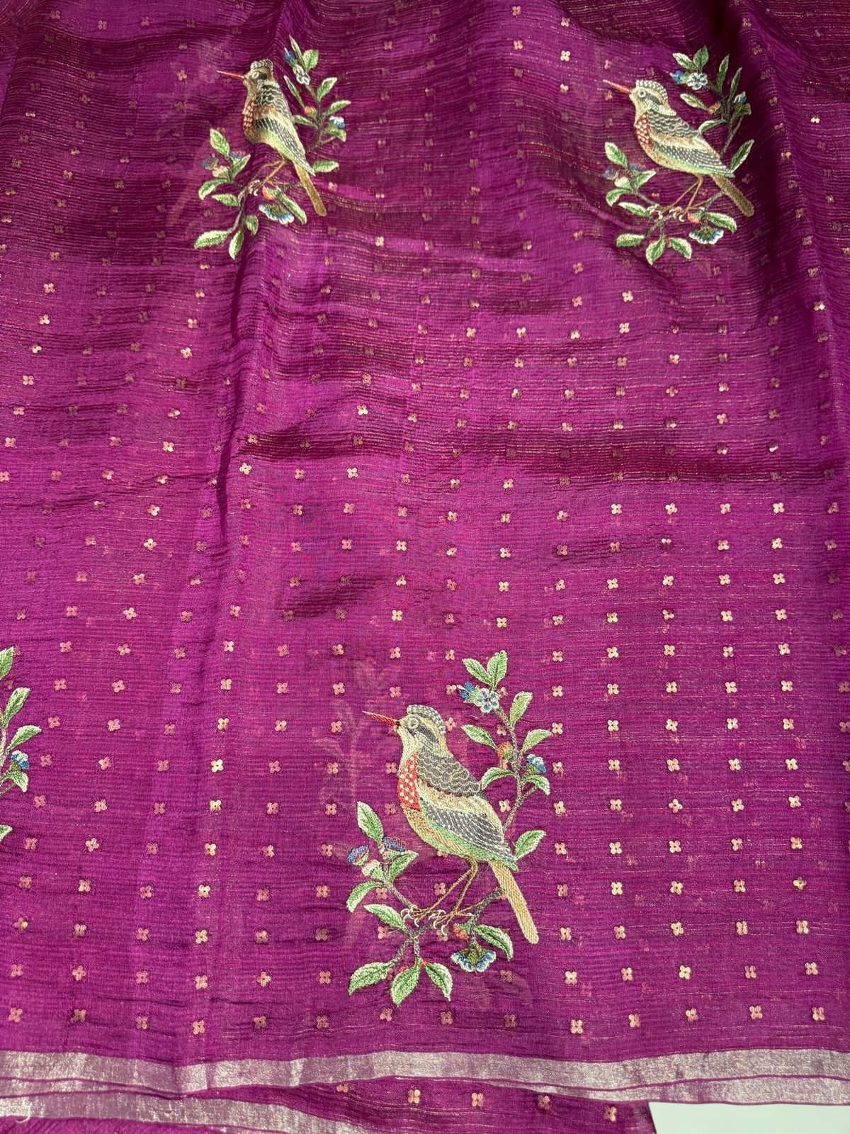 Wine Tussar Kota Saree byloom Saree
