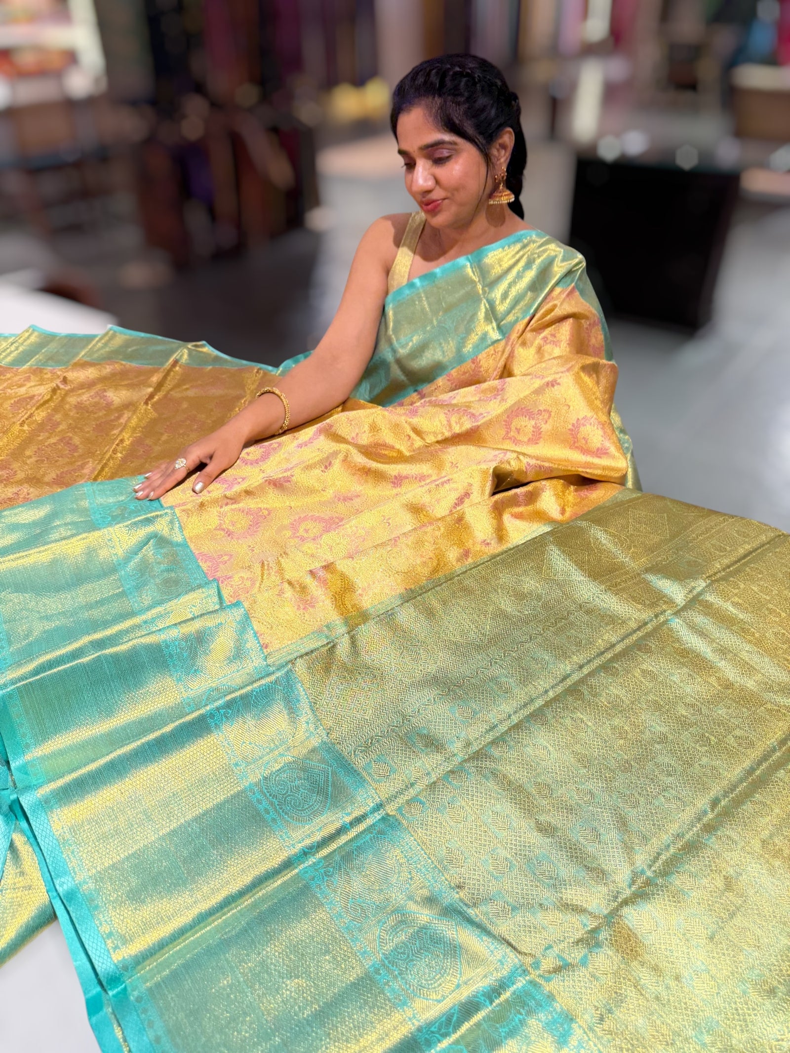 Kanjeevaram Tissue meenakari saree