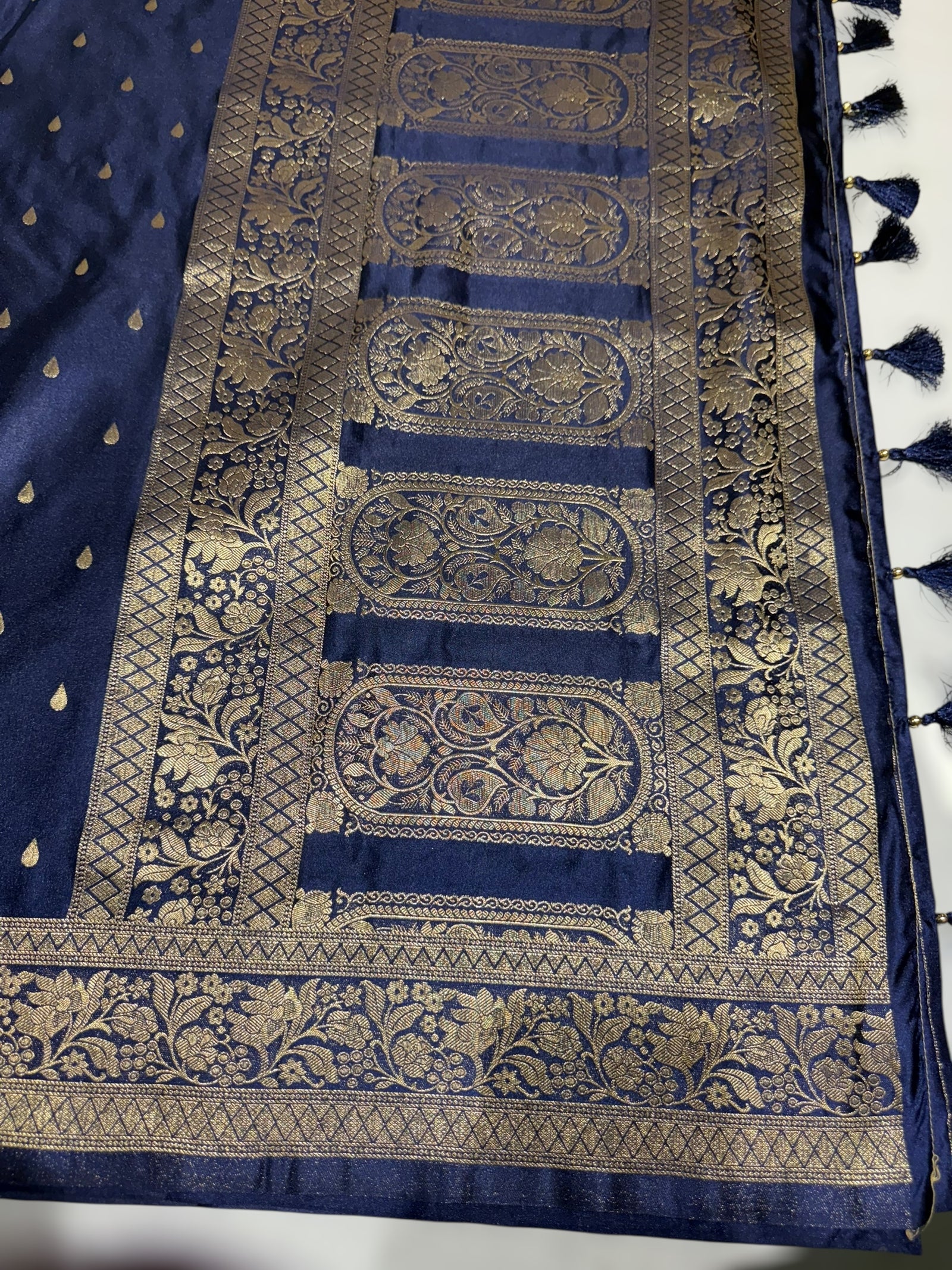 Navy Mashru Silk Saree