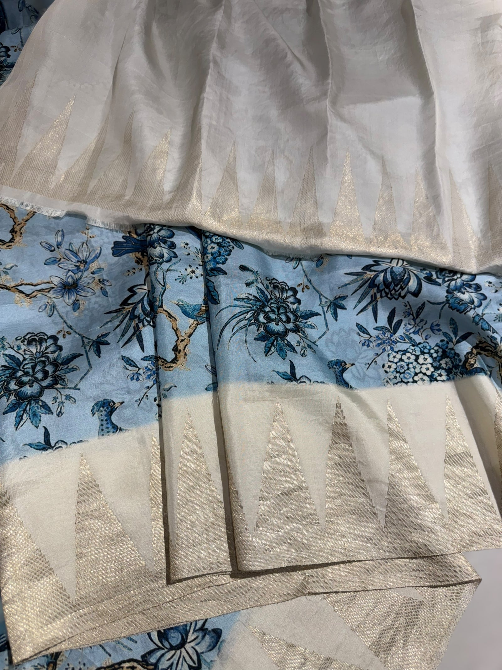 Kanchi soft silk Designer printed saree with temple border