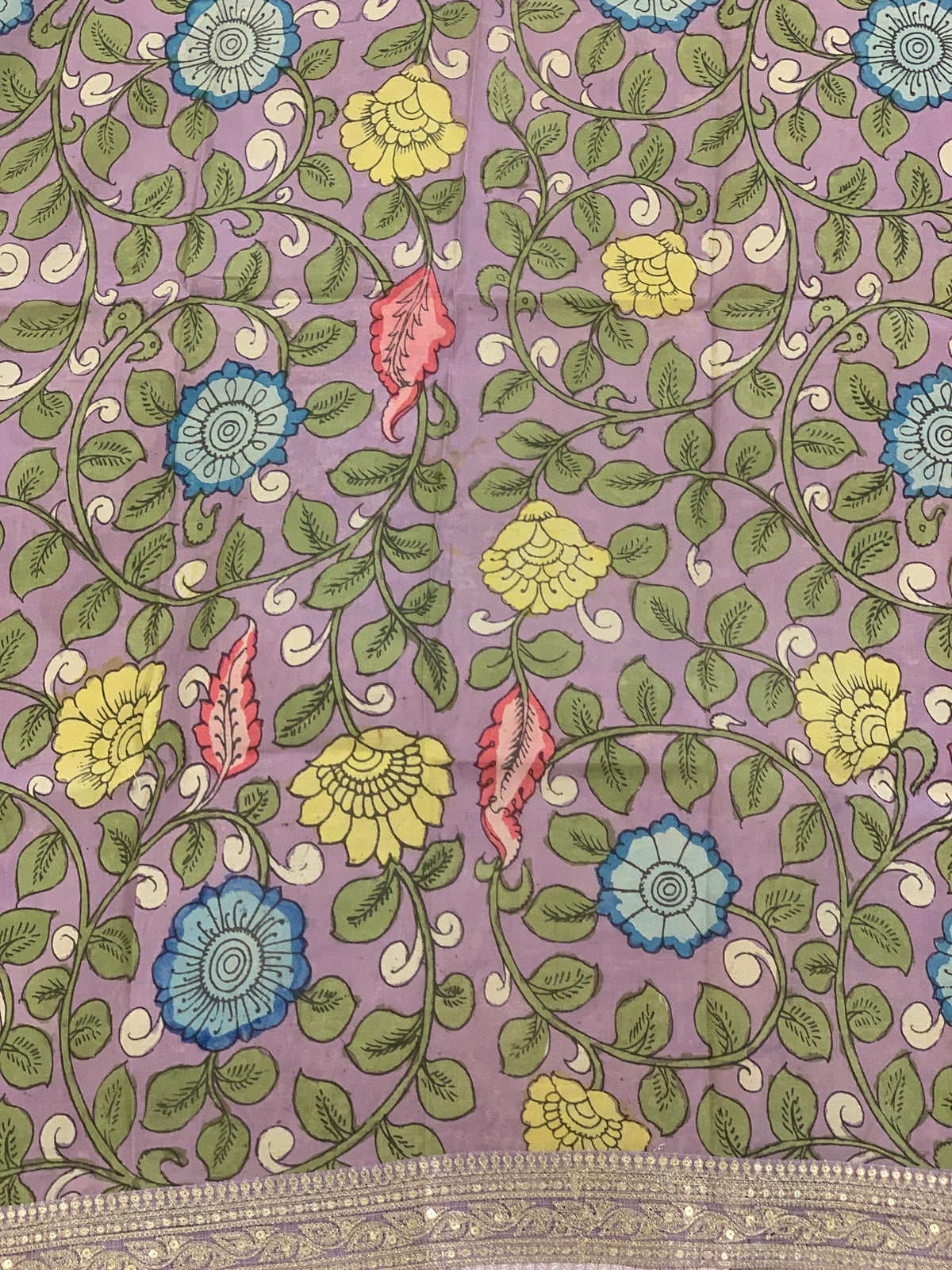 Lilac Banarasi brocade with sabyasachi borders and pen kalamkari Blouses