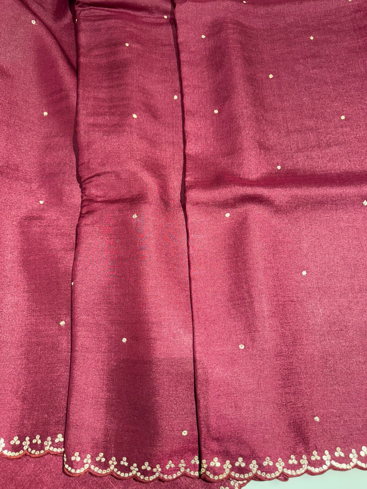 Burgundy Tussar with fusion blouse