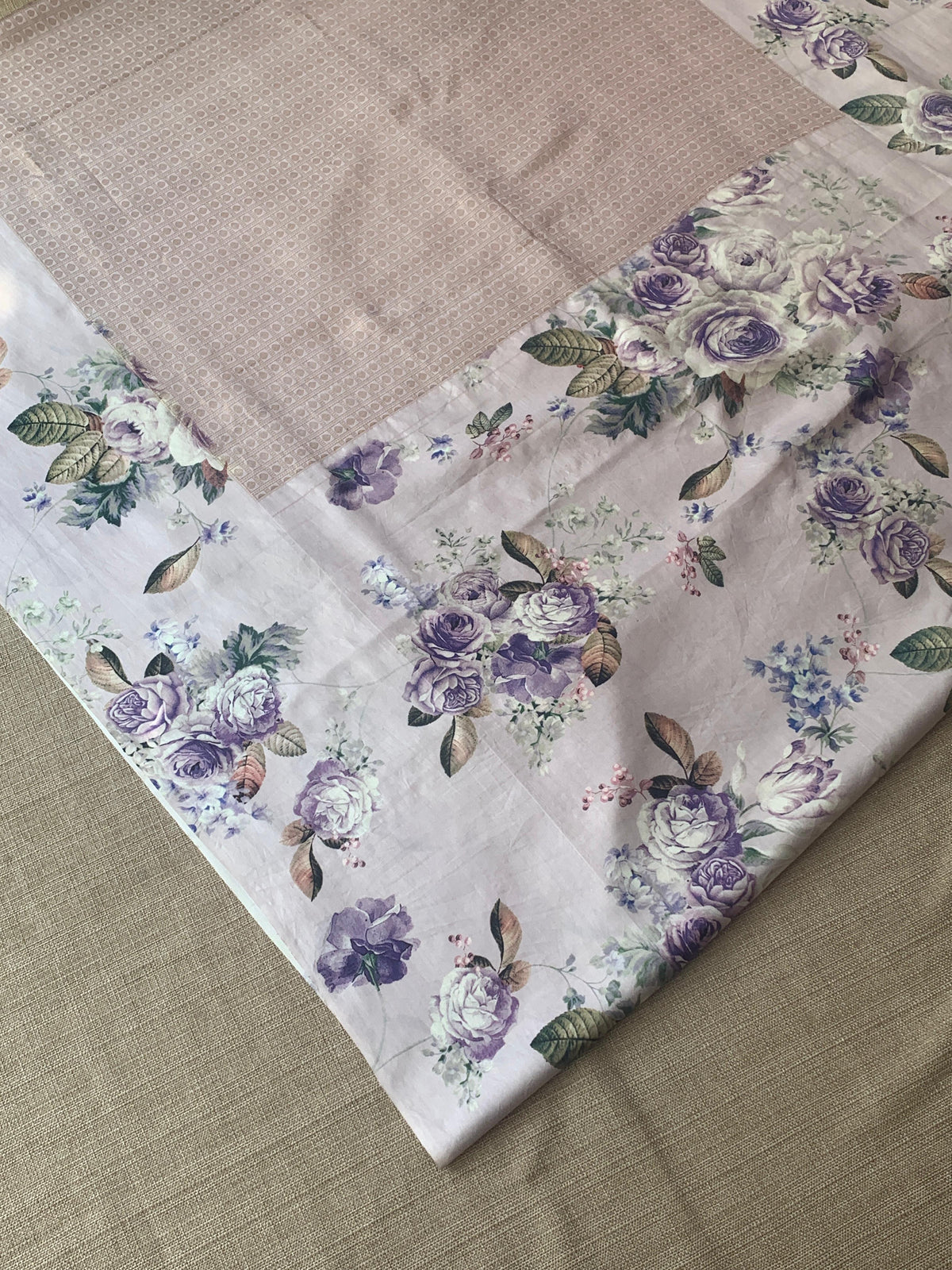 Light Lilac kanchi Brocade Saree with printed border