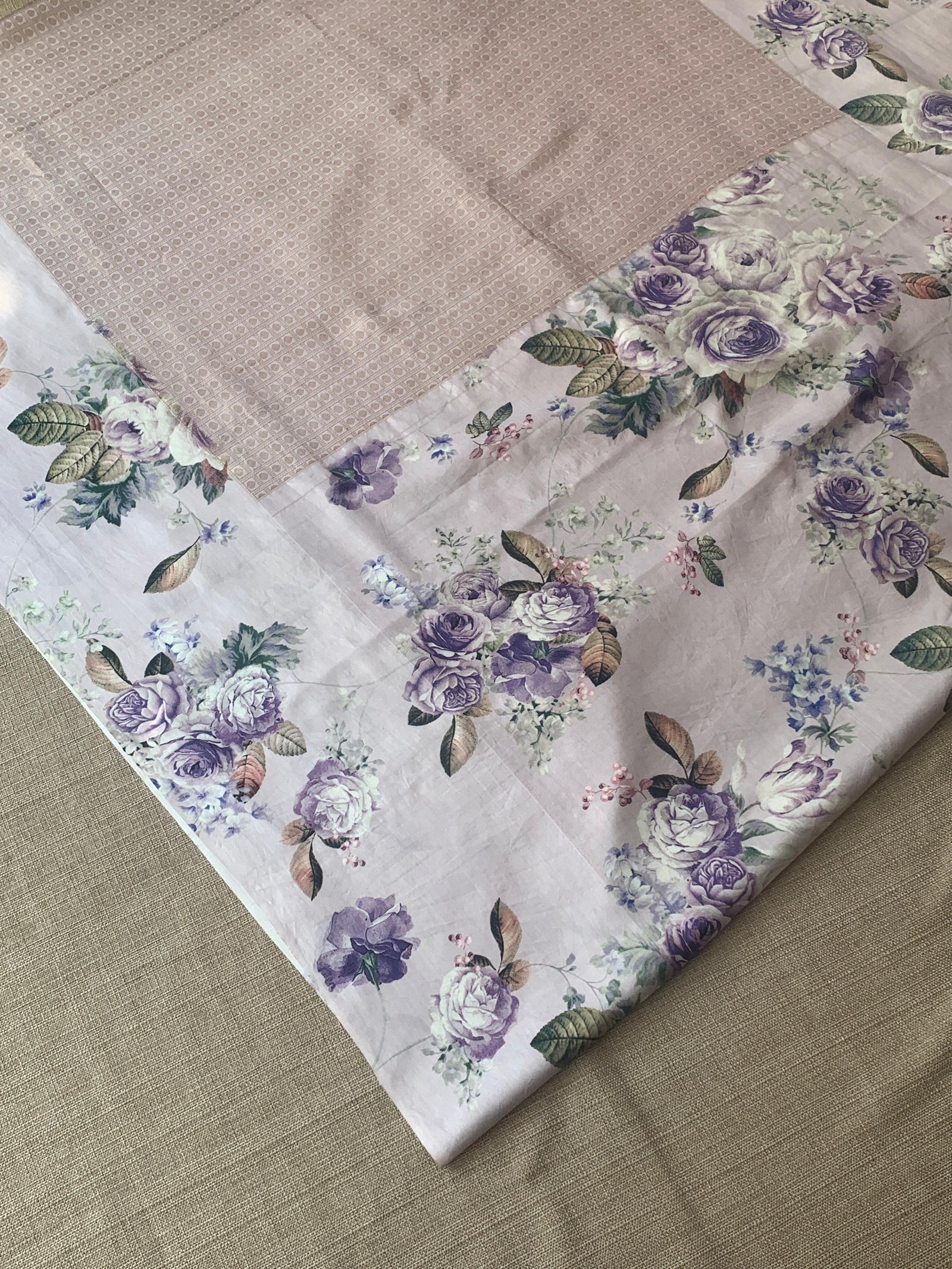 Light Lilac kanchi Brocade Saree with printed border